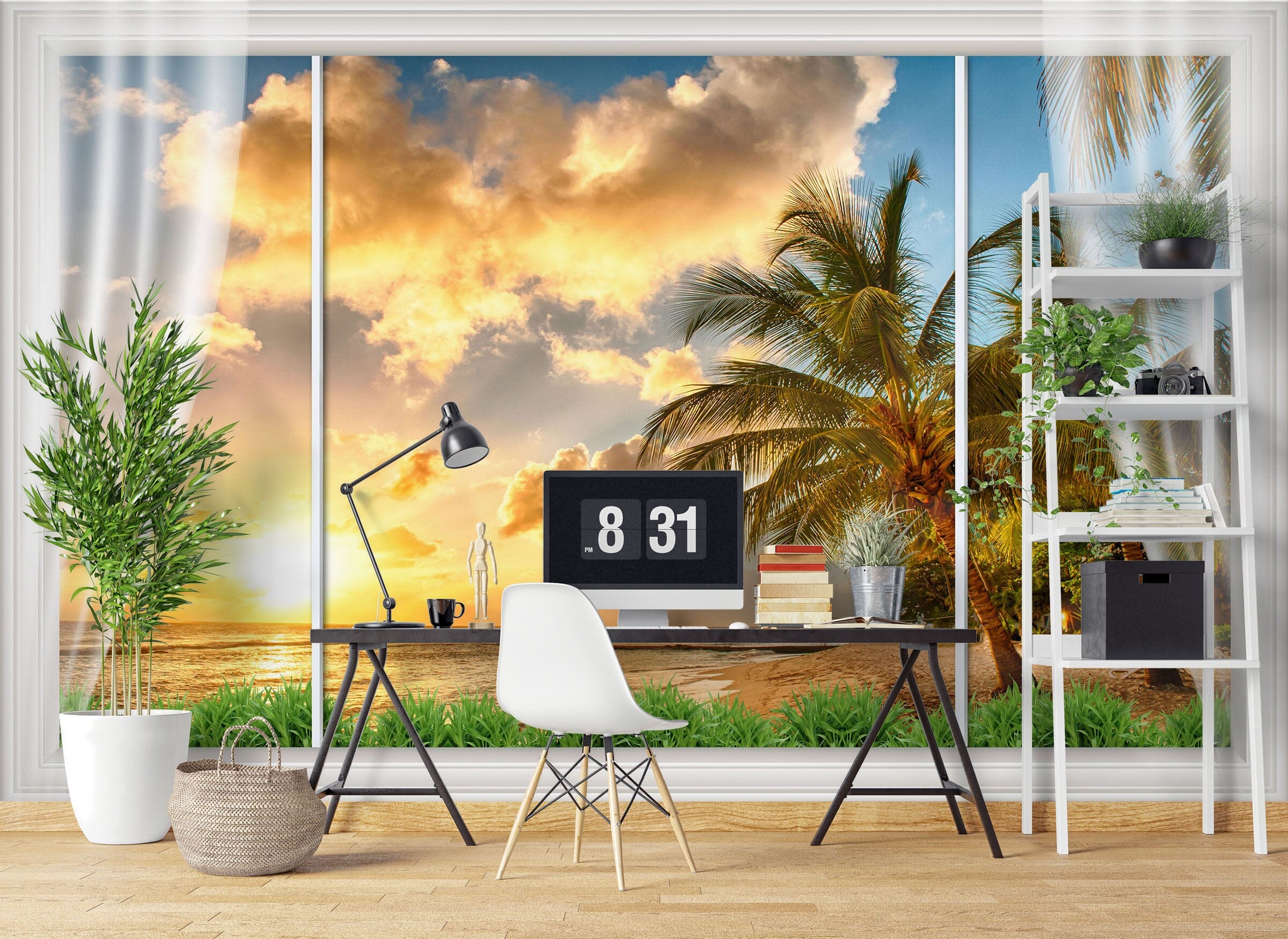 3D Window Tree Dusk 1105 Wall Murals Wallpaper AJ Wallpaper 2