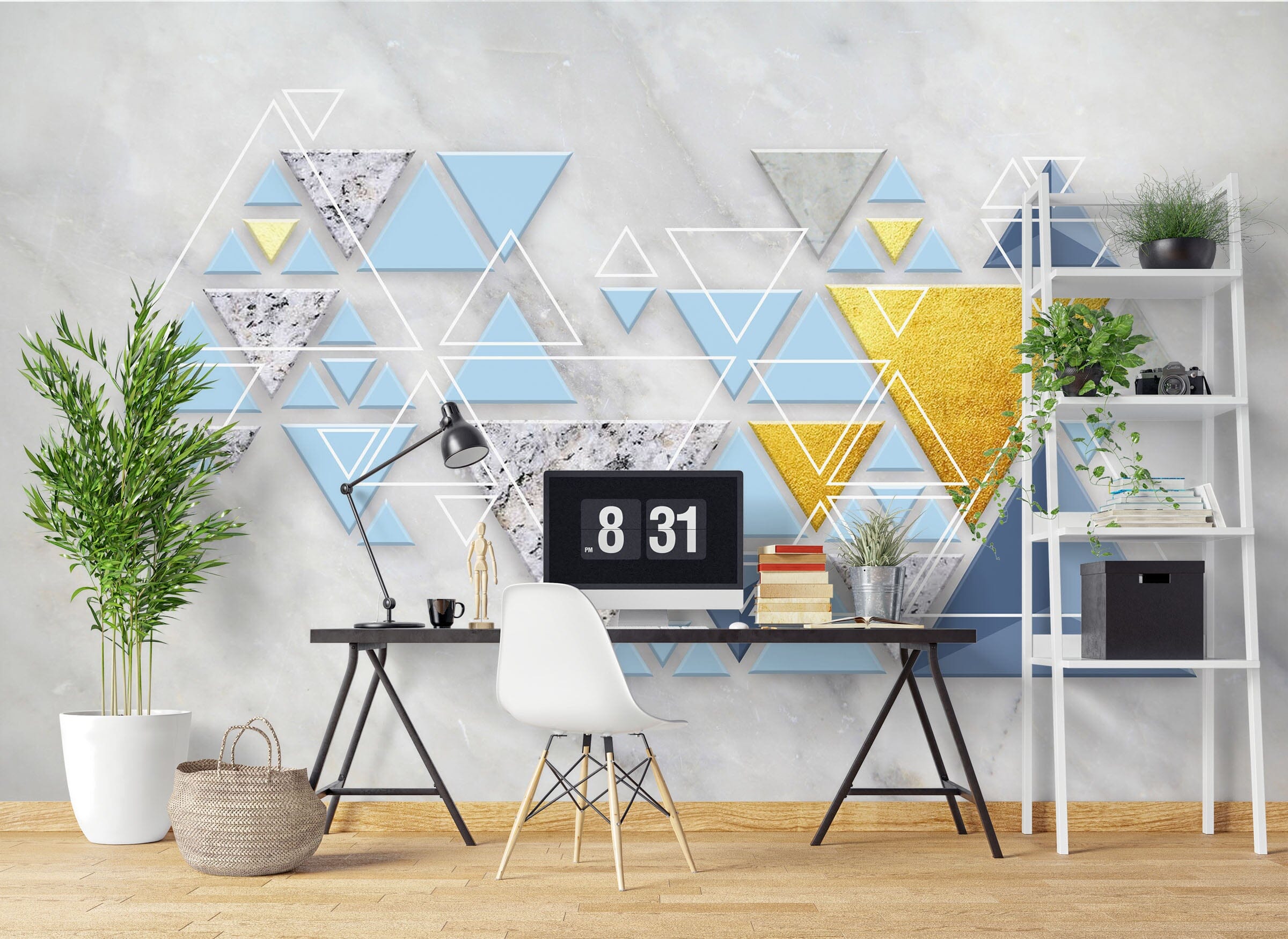 3D Yellow Triangle 1007 Wall Murals Wallpaper AJ Wallpaper 2