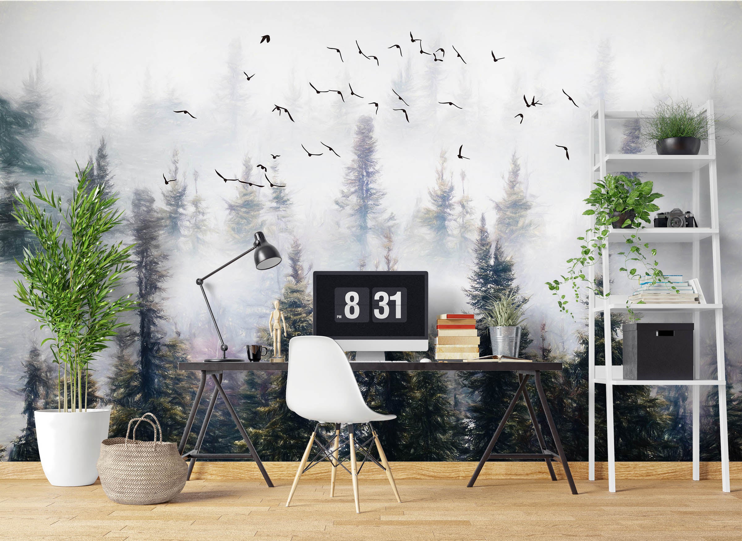 3D Woods Geese 1056 Wall Murals