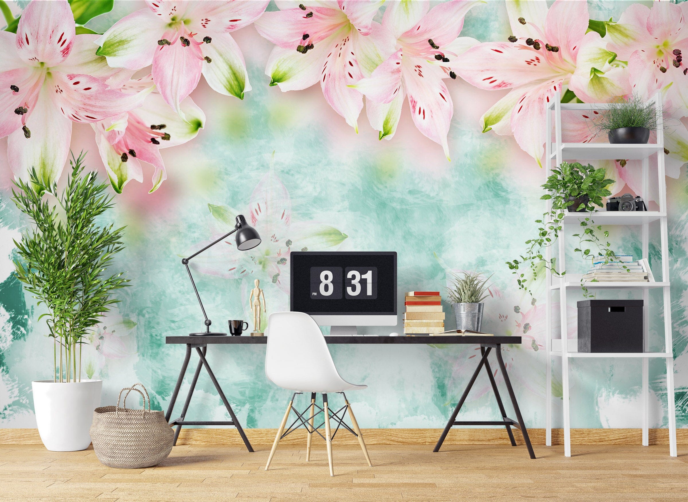 3D Pink Lily 1023 Wall Murals Wallpaper AJ Wallpaper 2