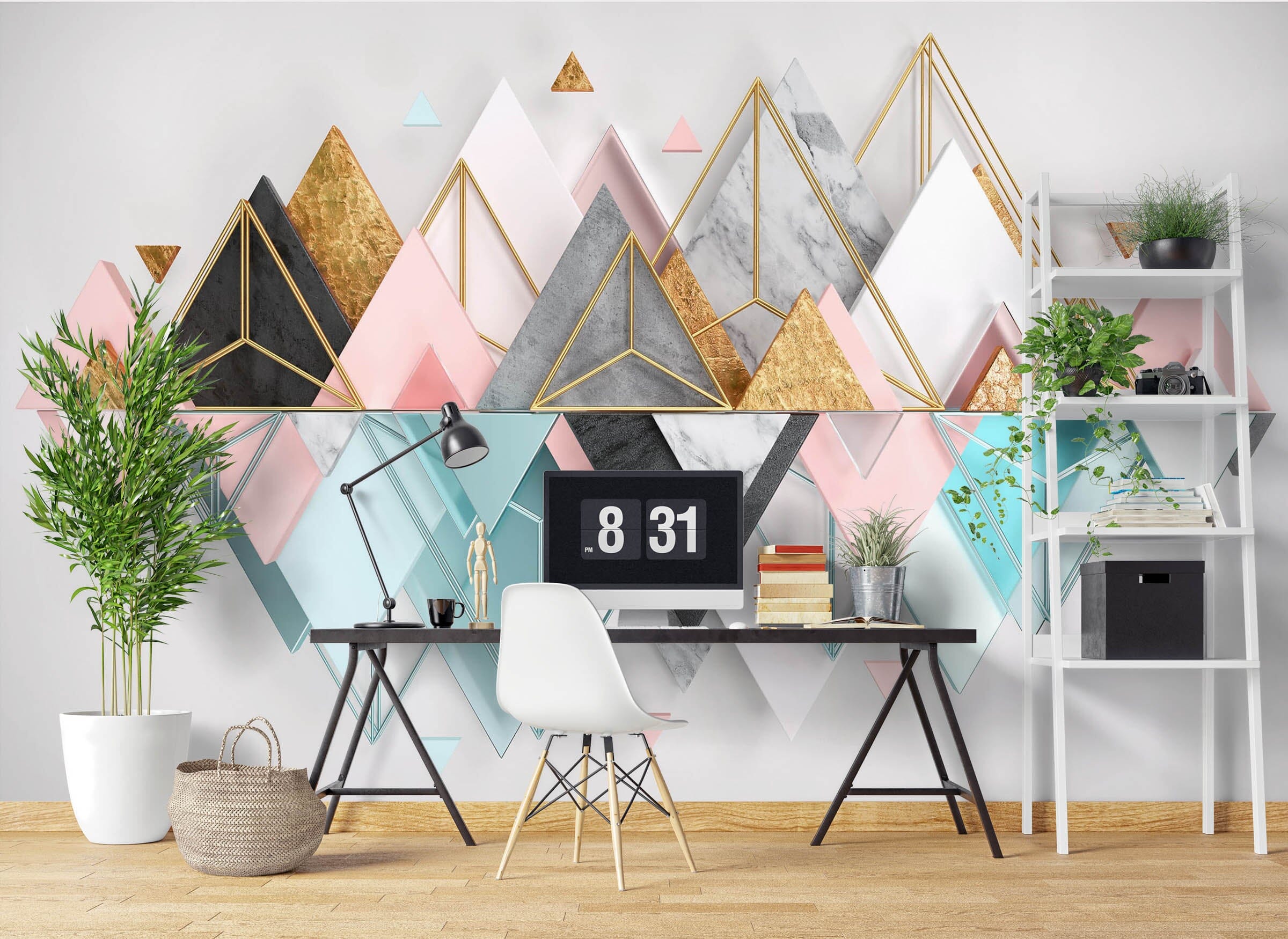 3D Triangle Marble 1045 Wall Murals Wallpaper AJ Wallpaper 2