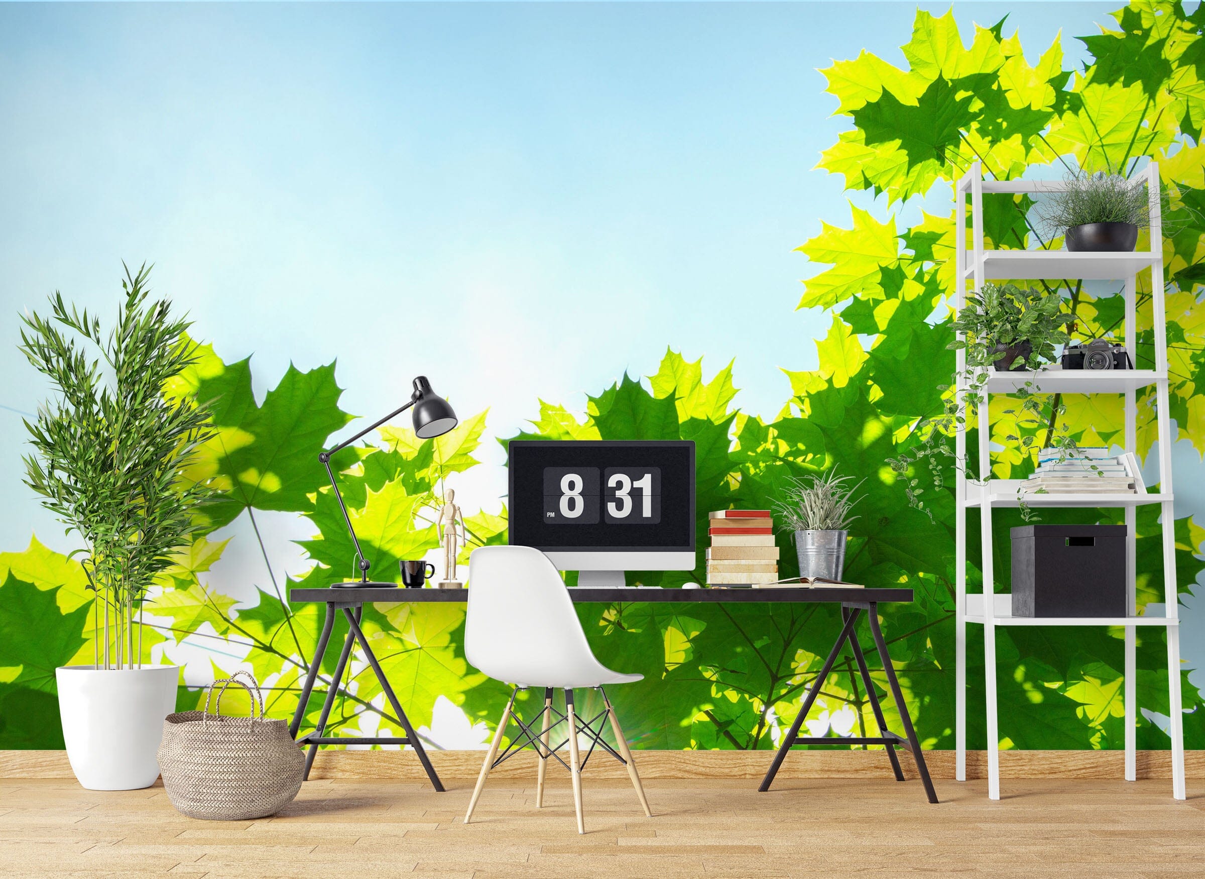 3D Sun Leaves 1102 Wall Murals Wallpaper AJ Wallpaper 2