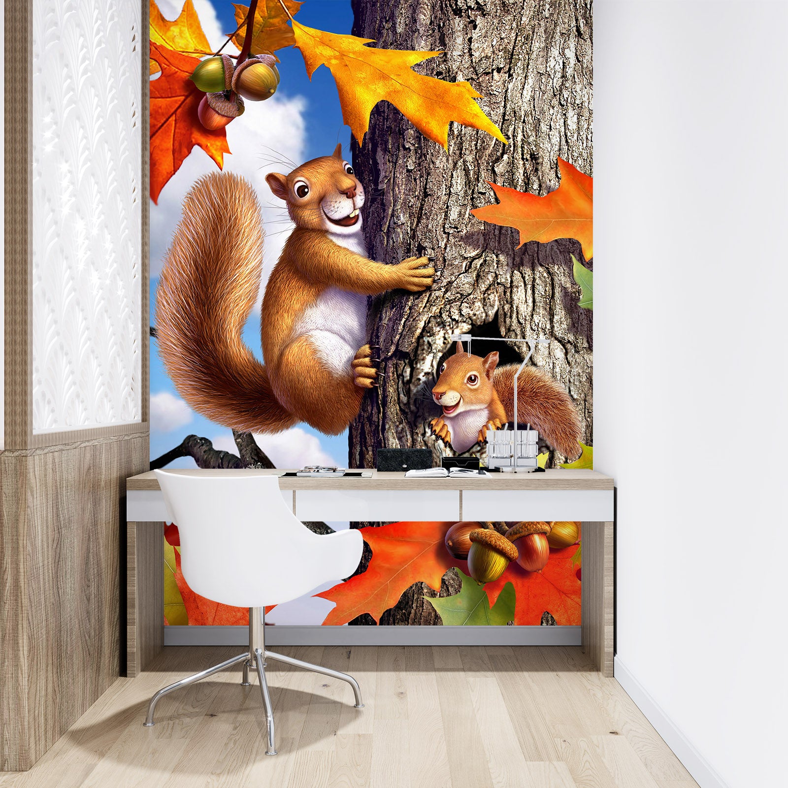 3D Squirrels 85034 Jerry LoFaro Wall Mural Wall Murals
