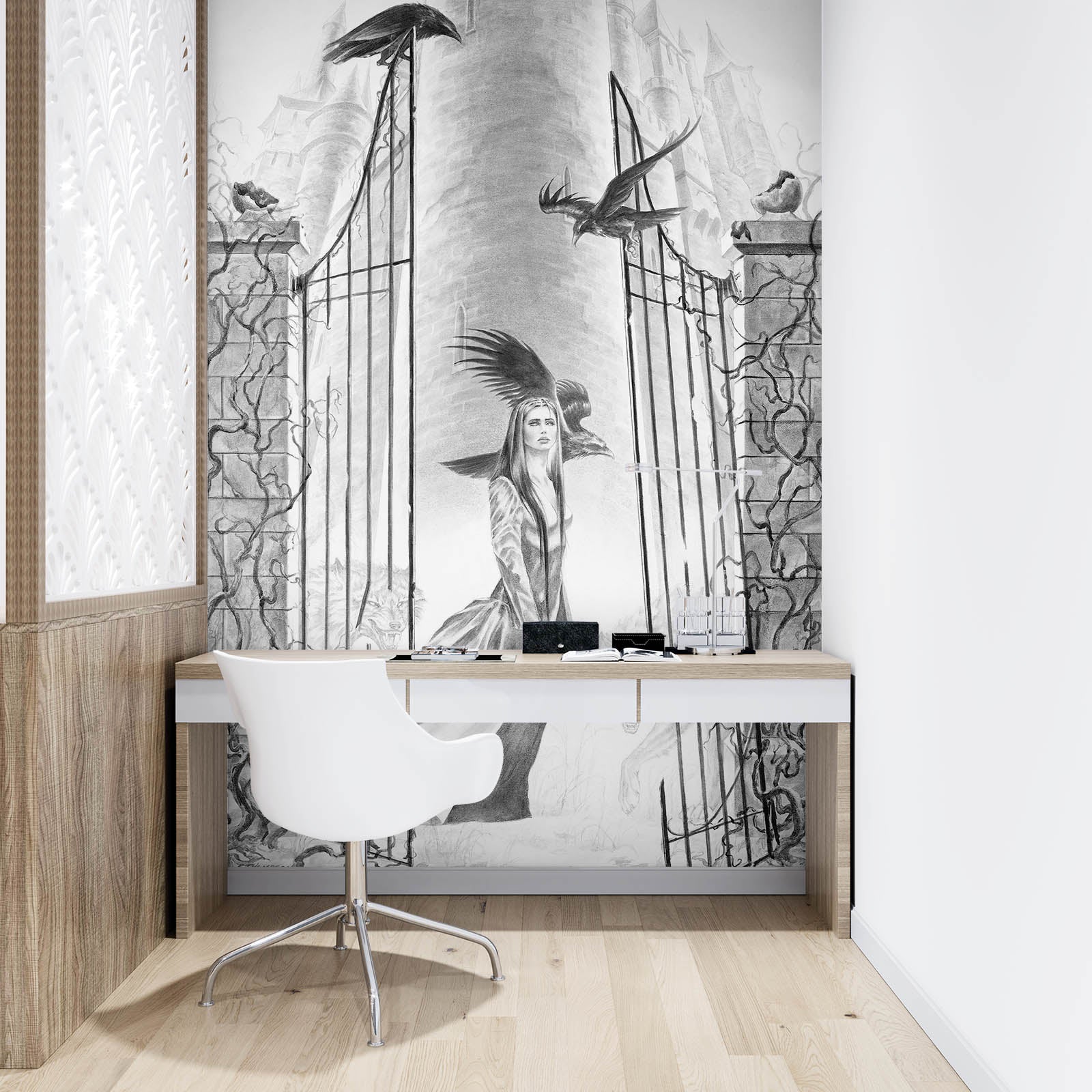 3D Sketch Woman 8125 Ruth Thompson Wall Mural Wall Murals