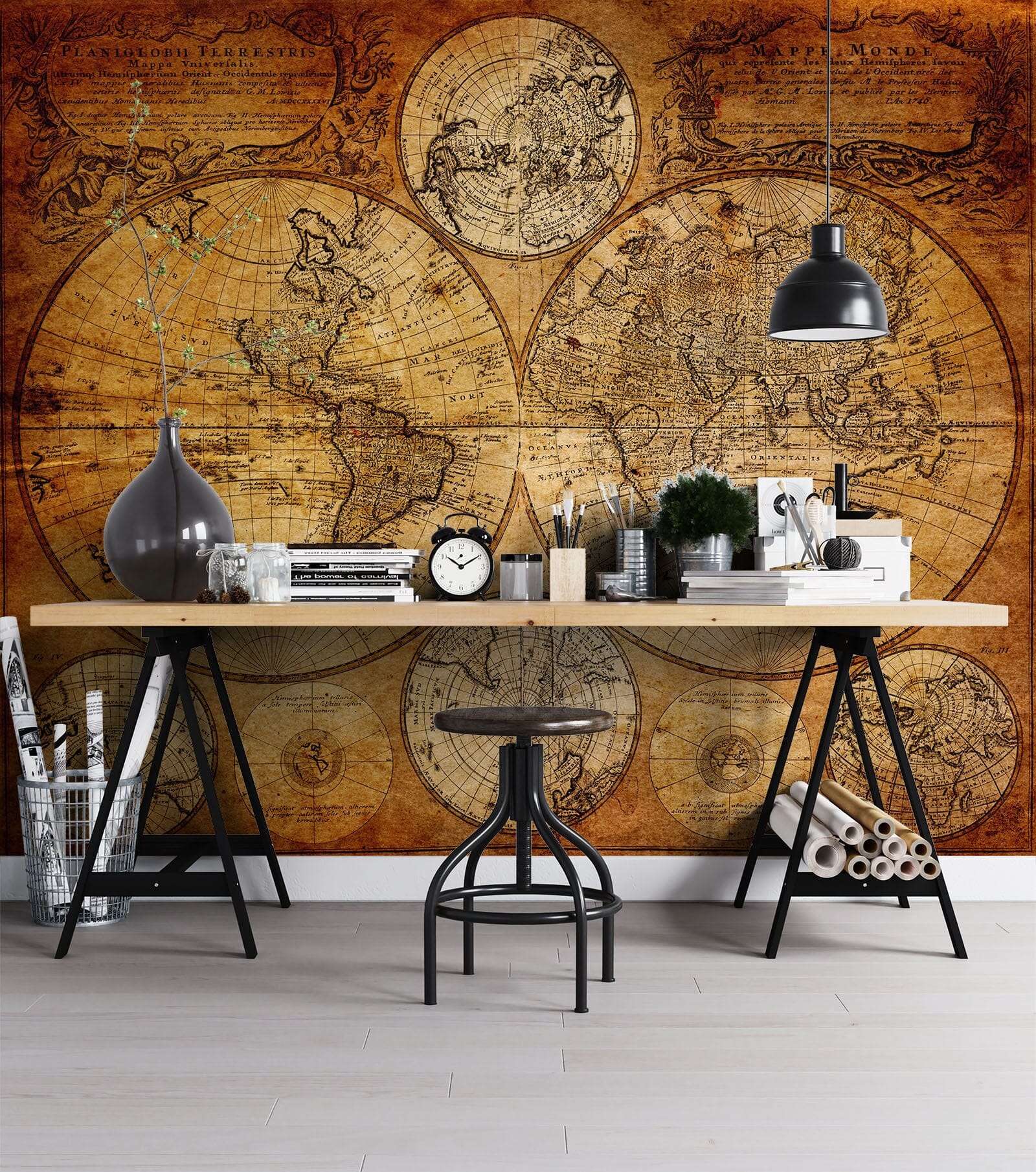 3D Vintage Map 1081 Wall Murals Wallpaper AJ Wallpaper 2