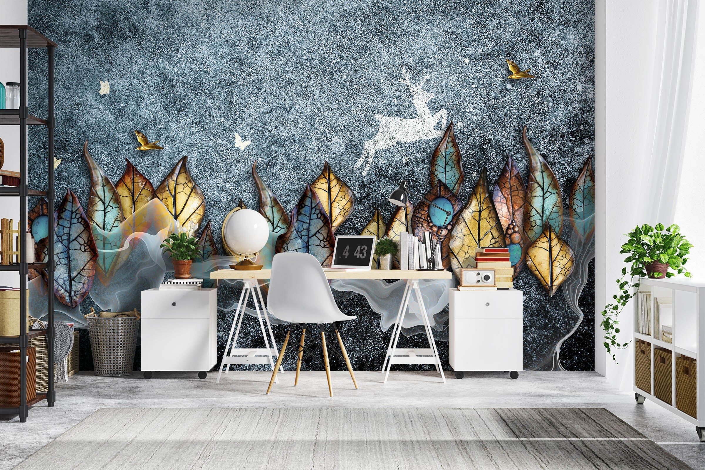 3D Yellow Leaves 1058 Wall Murals Wallpaper AJ Wallpaper 2