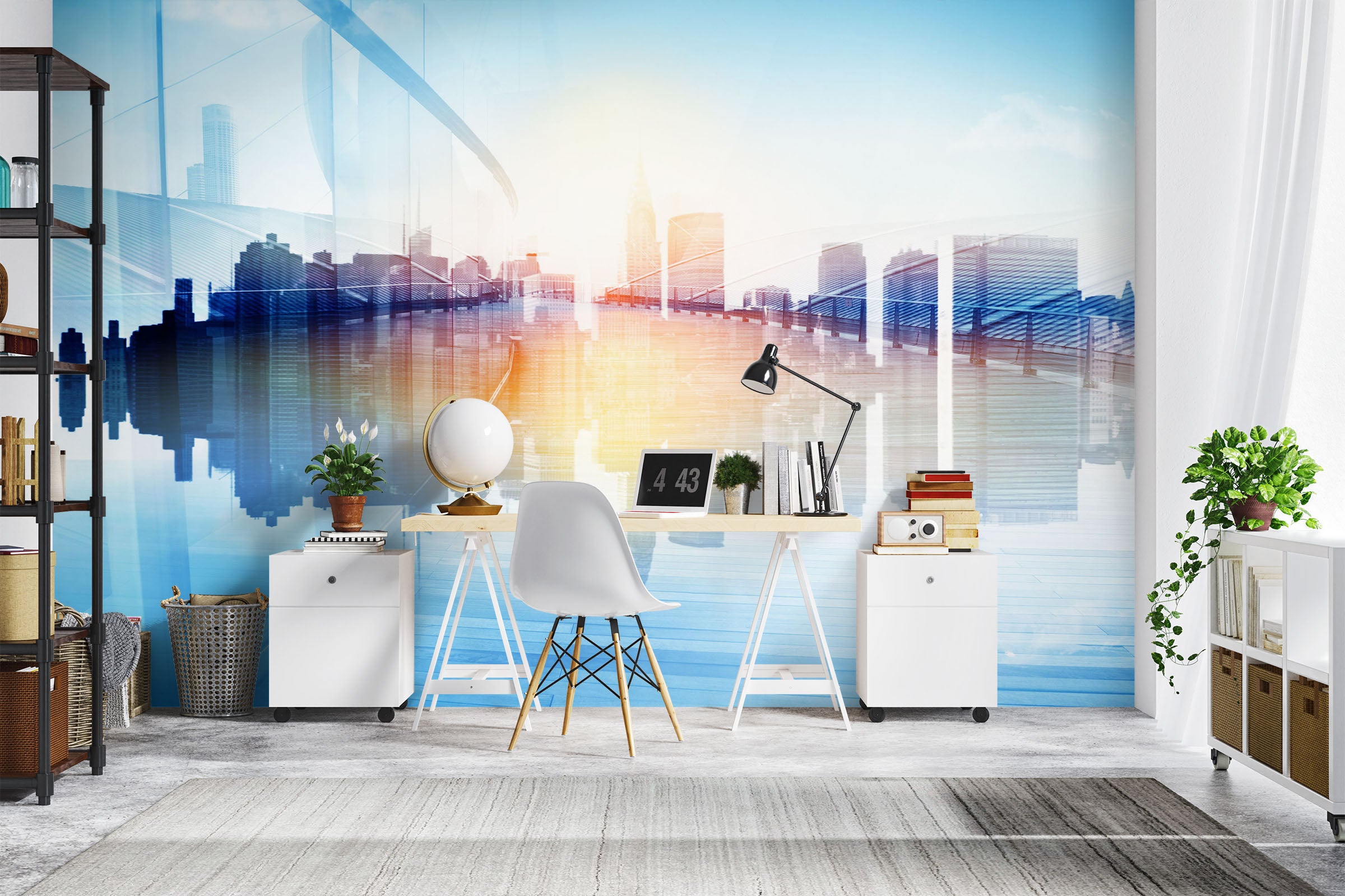 3D Sun Glass Building 1083 Wall Murals