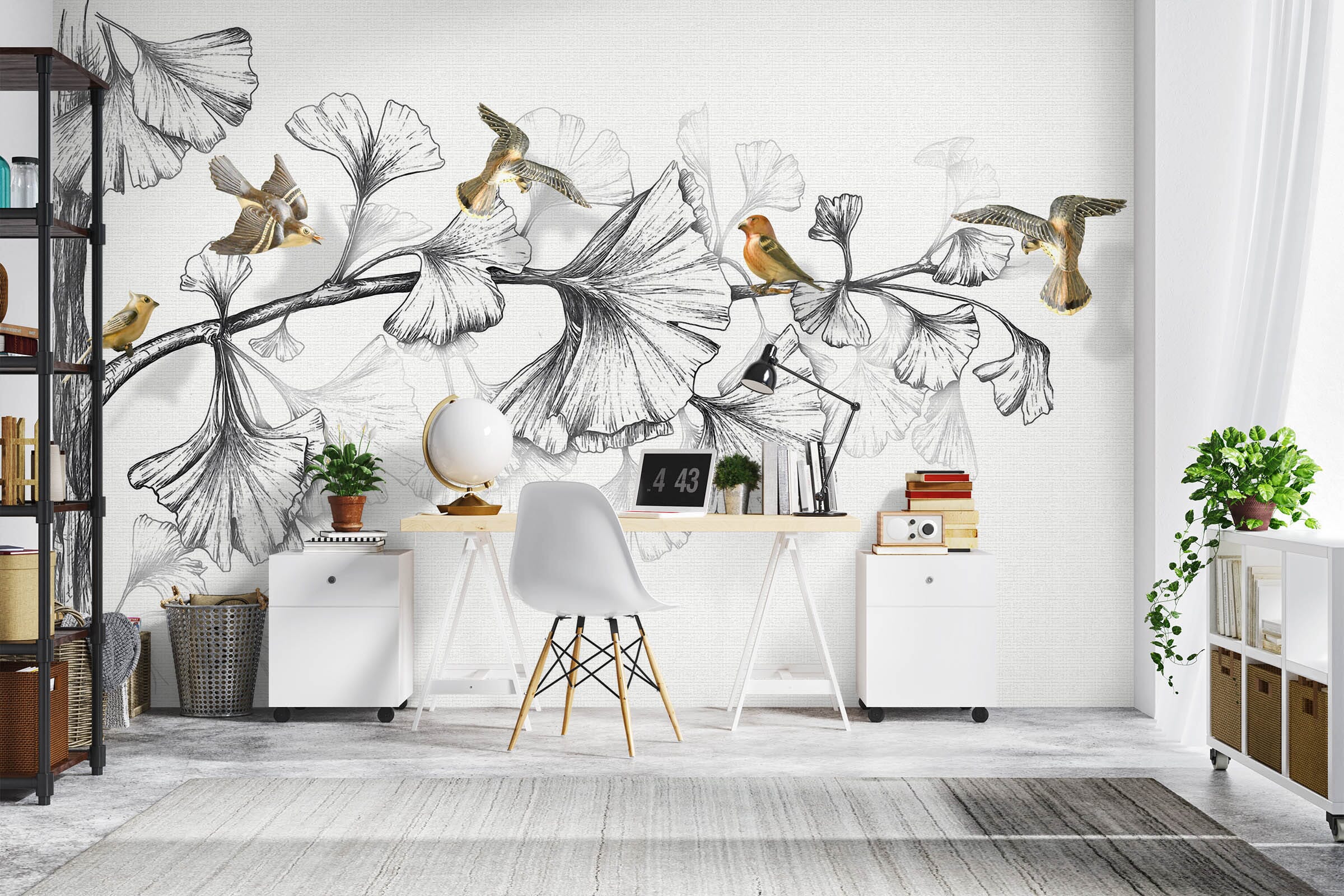3D Sketch Bird 1035 Wall Murals Wallpaper AJ Wallpaper 2