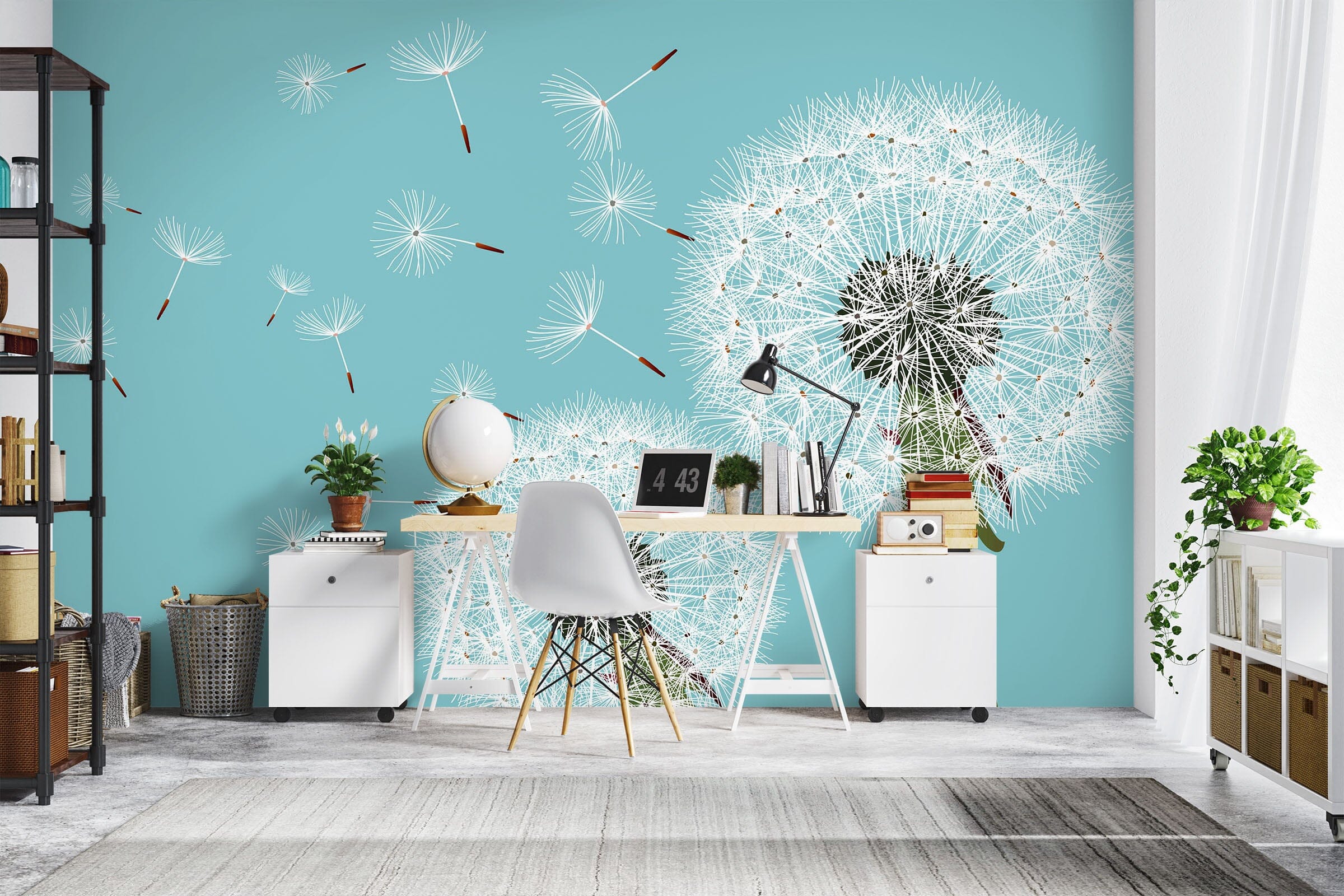 3D White Dandelion 1029 Wall Murals Wallpaper AJ Wallpaper 2