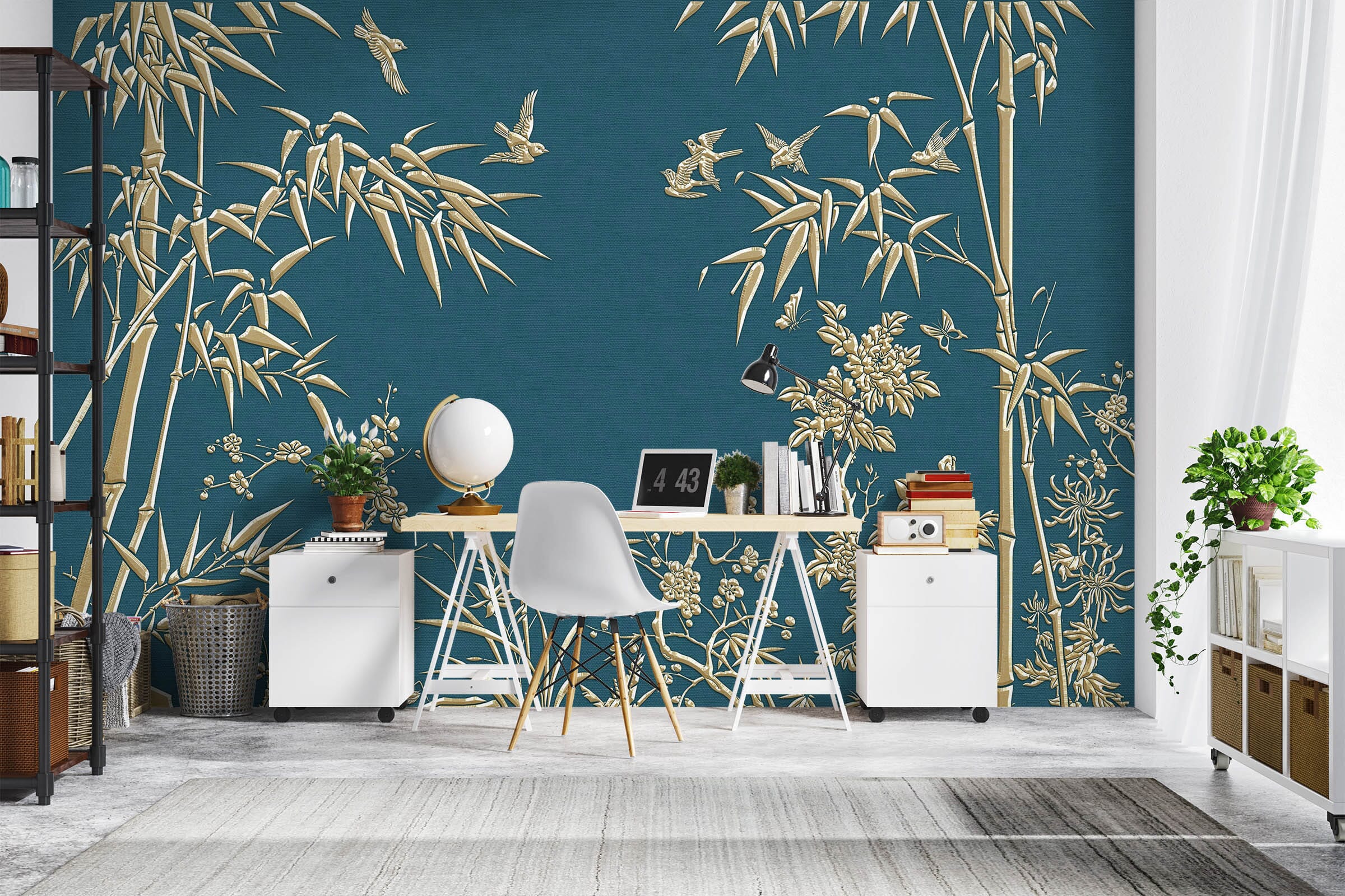 3D Golden Bamboo 1062 Wall Murals Wallpaper AJ Wallpaper 2