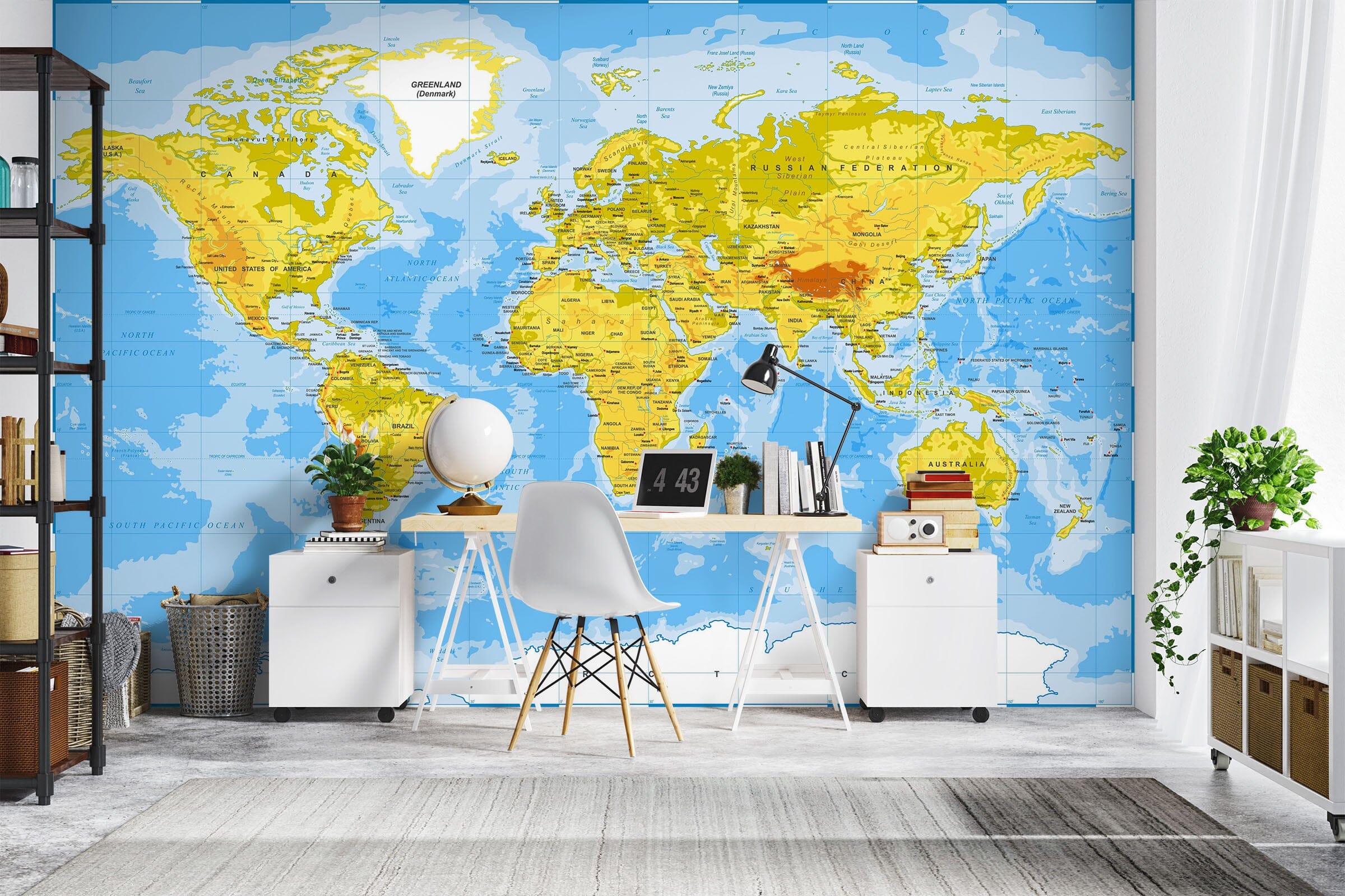 3D Blue Map 1096 Wall Murals Wallpaper AJ Wallpaper 2