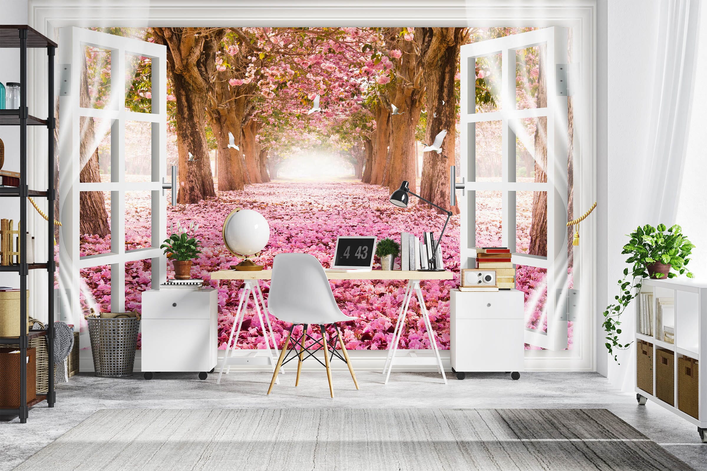 3D Cherry Blossoms 1009 Wall Murals Wallpaper AJ Wallpaper 2