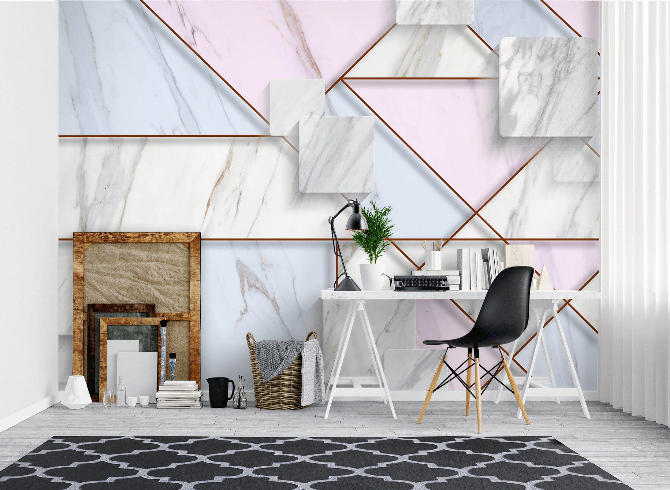 3D Pink Marble 1069 Wall Murals Wallpaper AJ Wallpaper 2