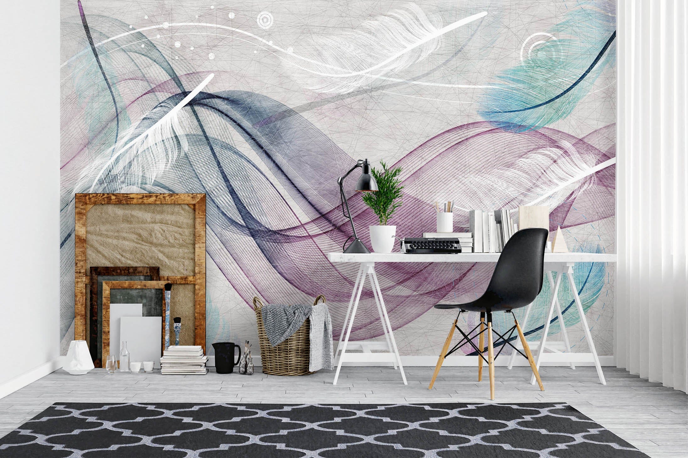 3D White Feather 1052 Wall Murals Wallpaper AJ Wallpaper 2