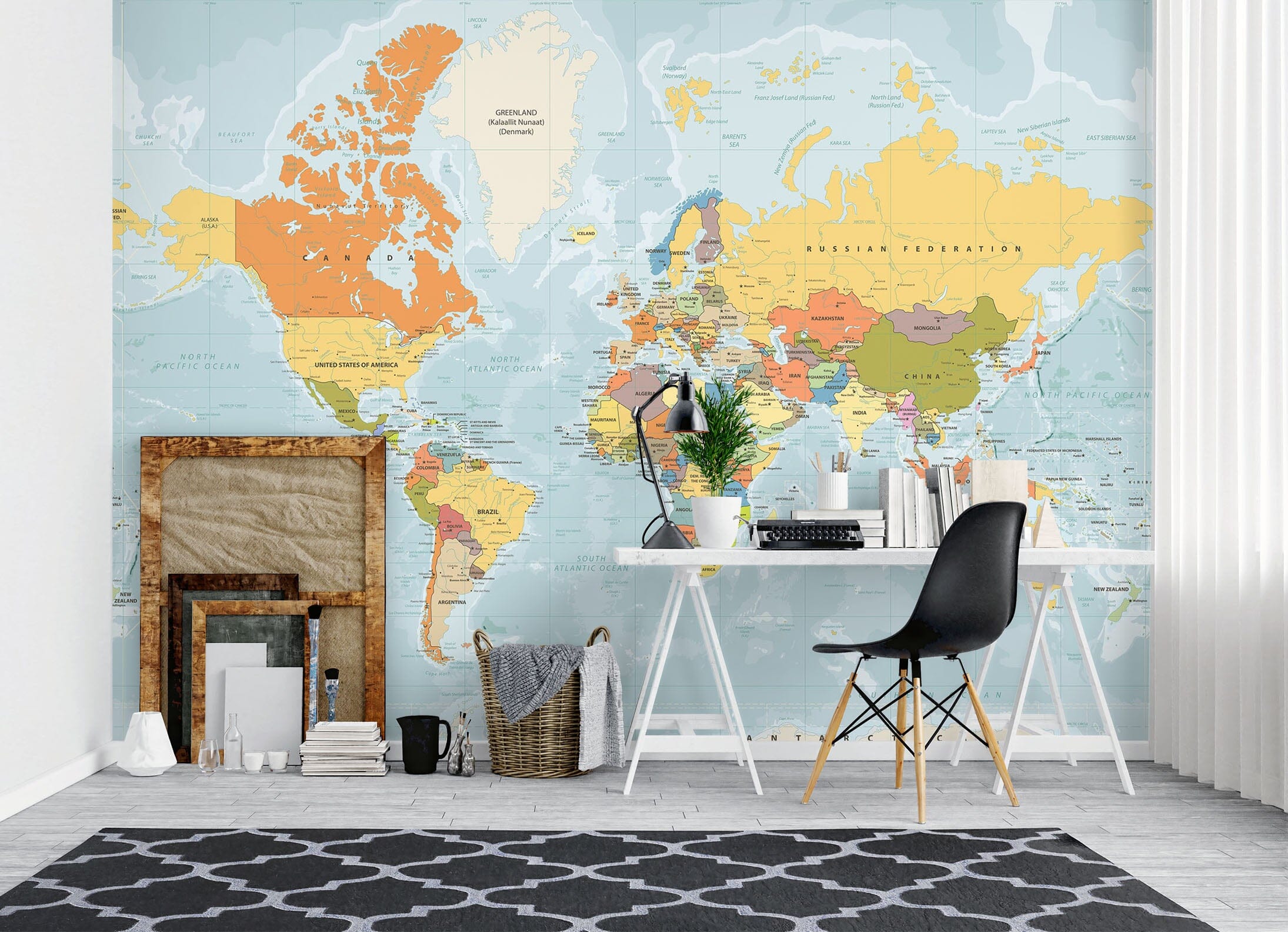 3D Yellow Map 1090 Wall Murals Wallpaper AJ Wallpaper 2