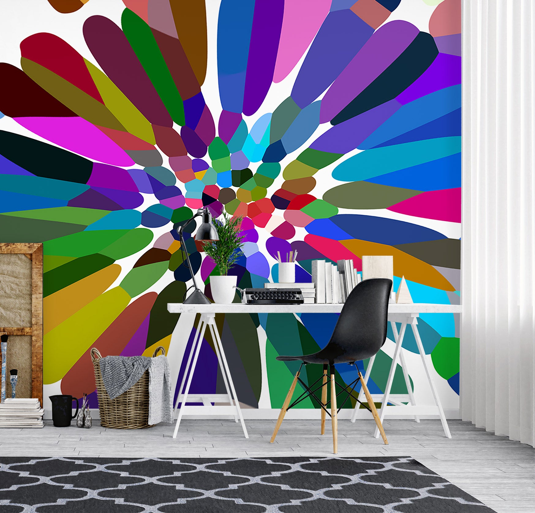 3D Colorful Petals 19116 Shandra Smith Wall Mural Wall Murals