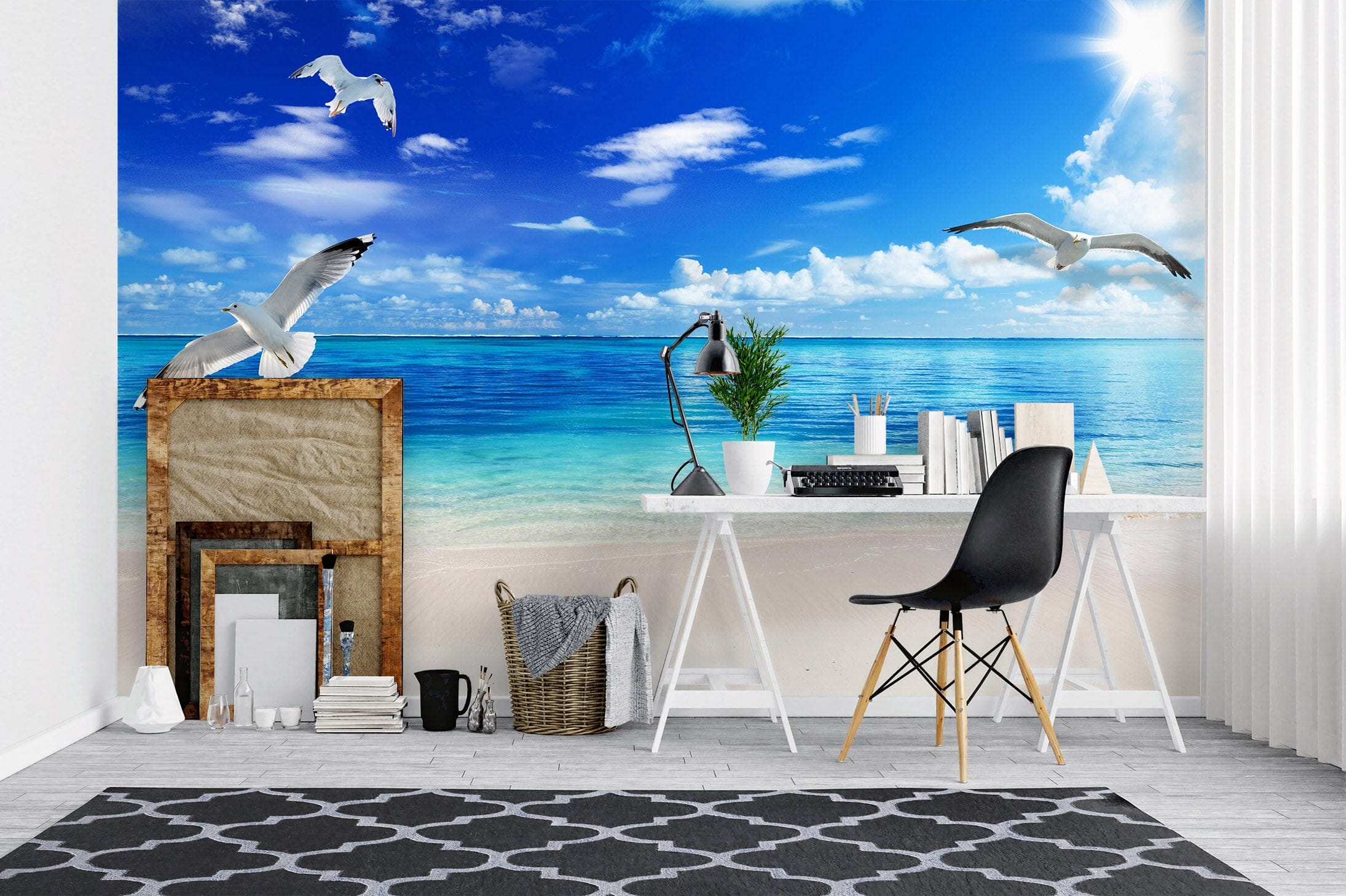 3D Ocean Seagull 1024 Wall Murals Wallpaper AJ Wallpaper 2