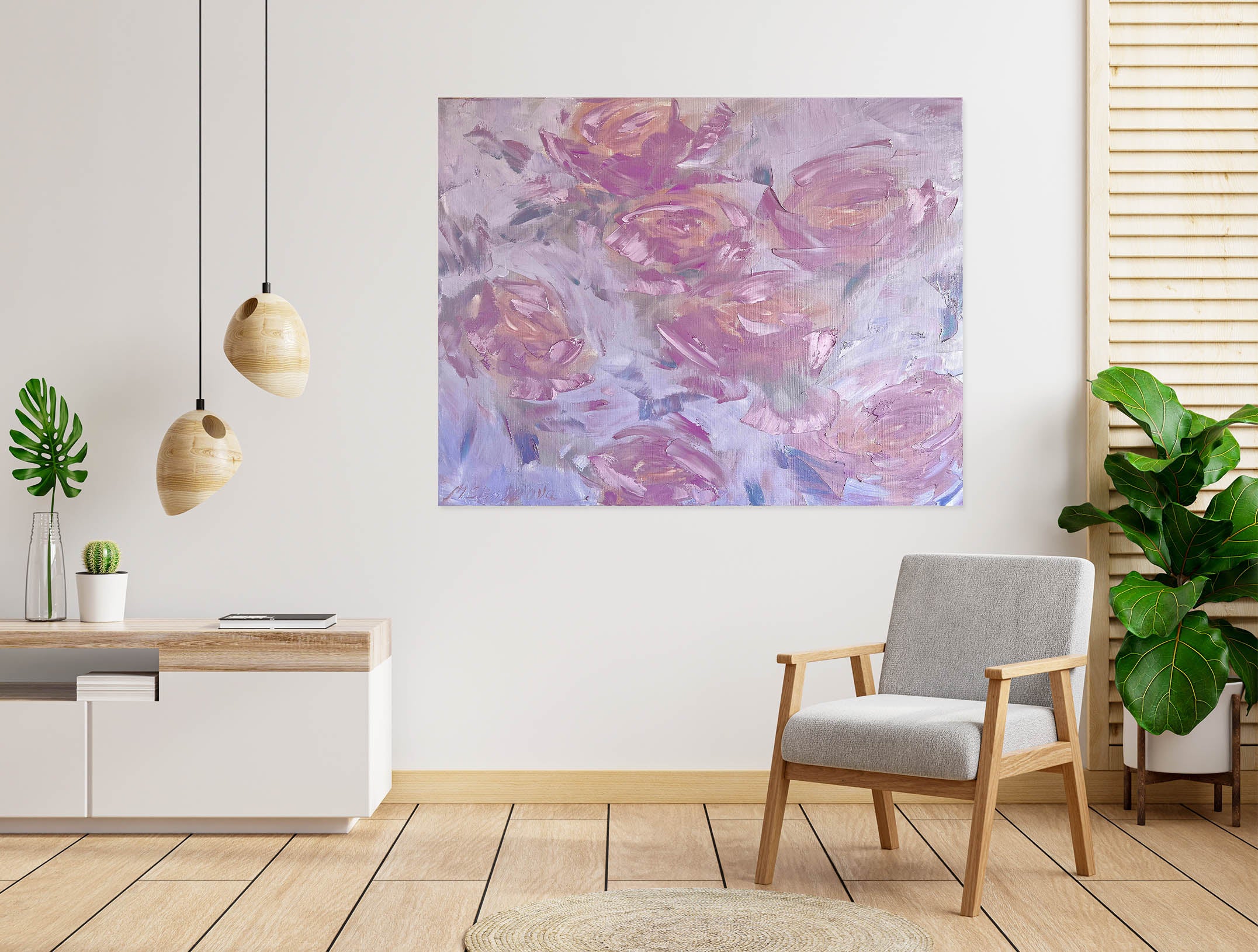 3D Painted Pink Roses 811 Skromova Marina Wall Sticker