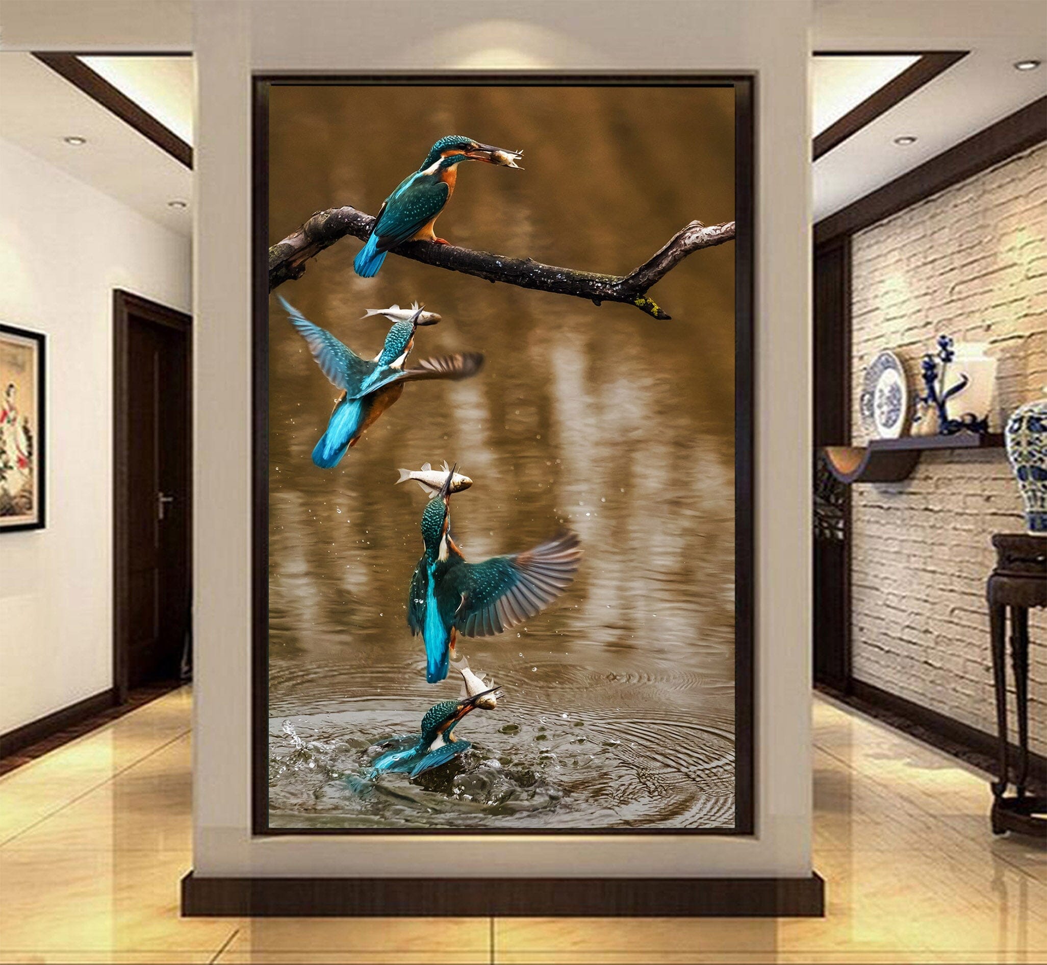 3D Kingfisher Fish 108 Wall Murals Wallpaper AJ Wallpaper 2