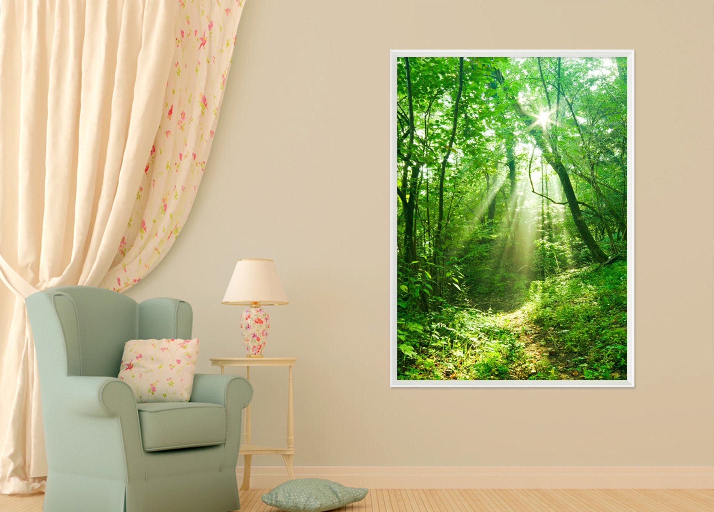 3D Forest Sunshine 123 Fake Framed Print Painting Wallpaper AJ Creativity Home