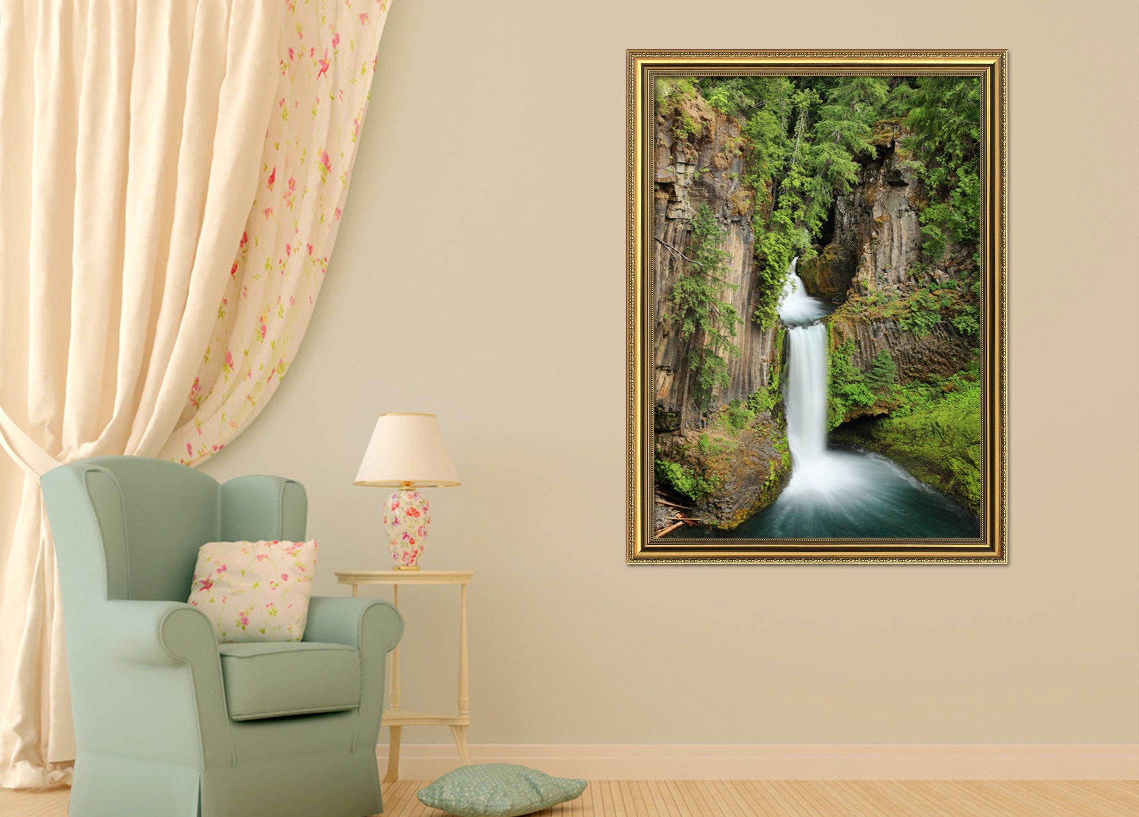 3D Precipitous Waterfall 052 Fake Framed Print Painting Wallpaper AJ Creativity Home