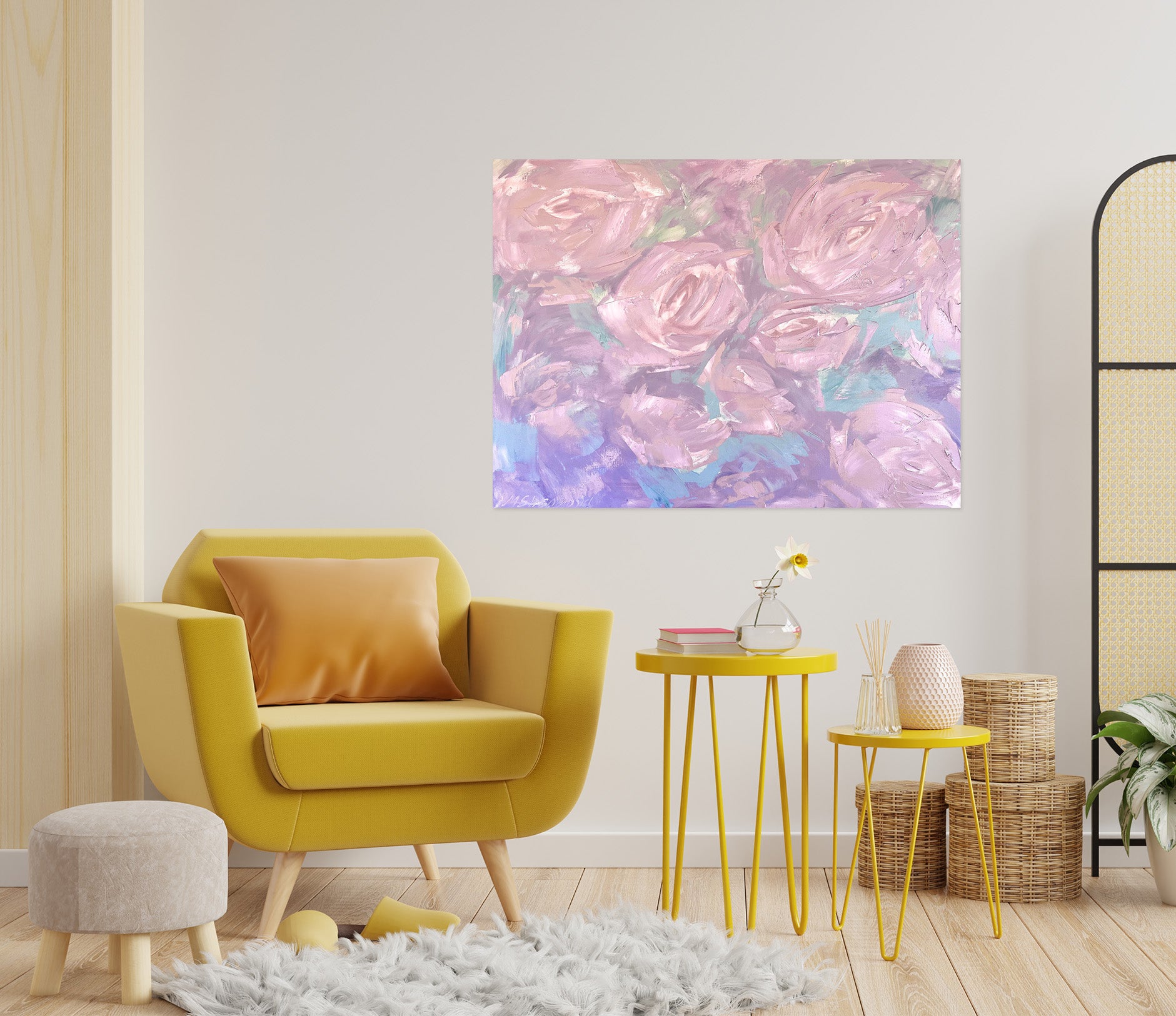 3D Pink Roses 809 Skromova Marina Wall Sticker