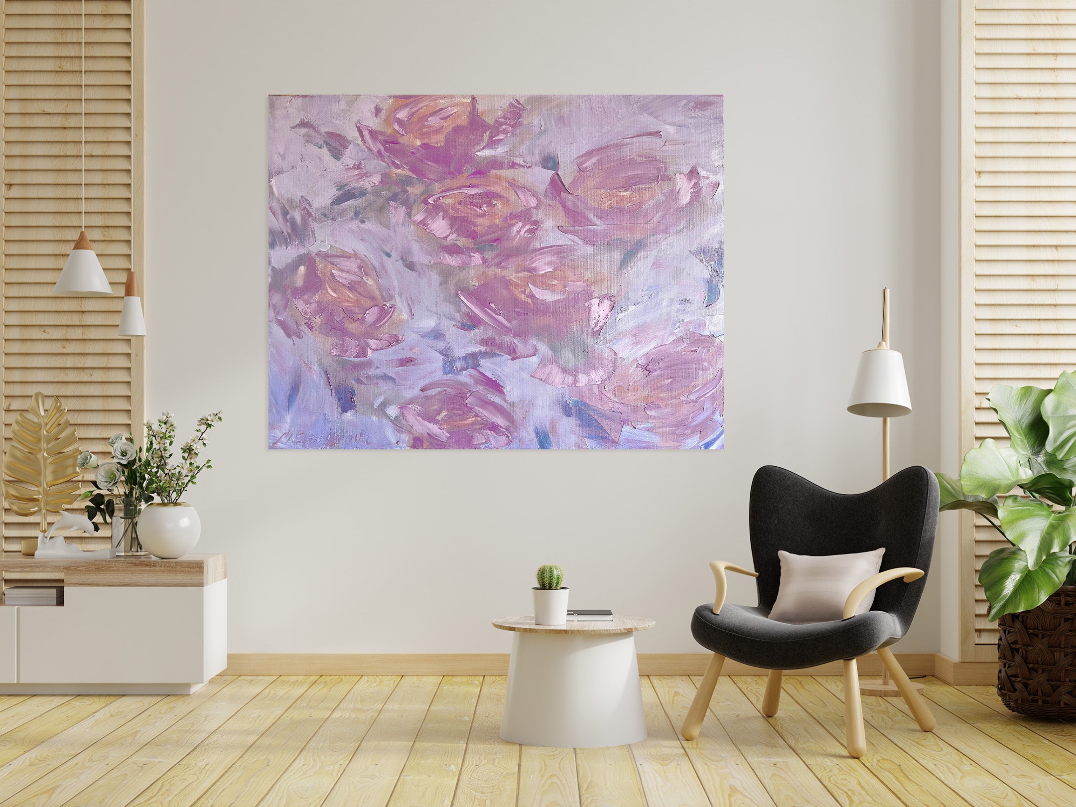 3D Painted Pink Roses 811 Skromova Marina Wall Sticker