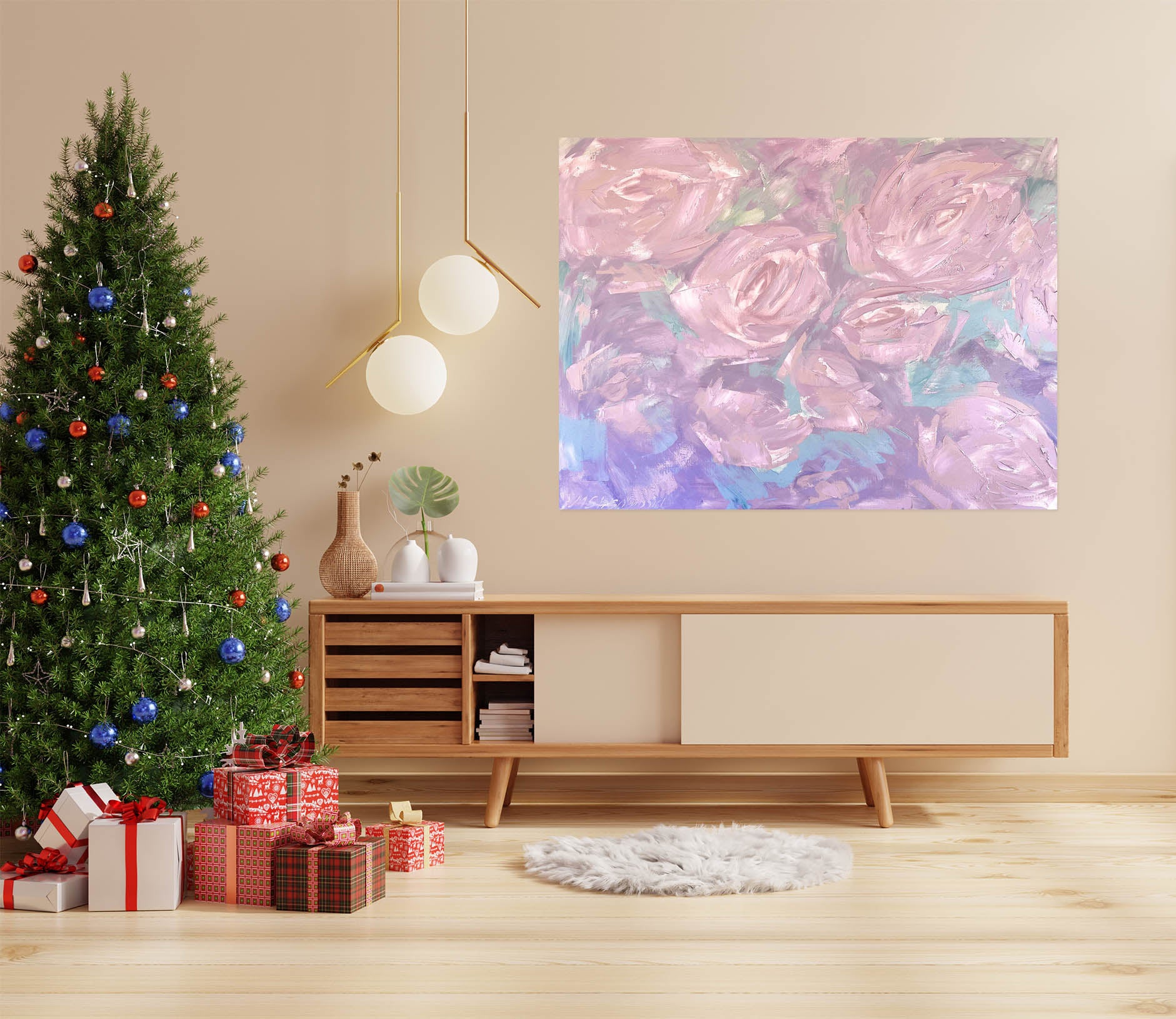 3D Pink Roses 809 Skromova Marina Wall Sticker