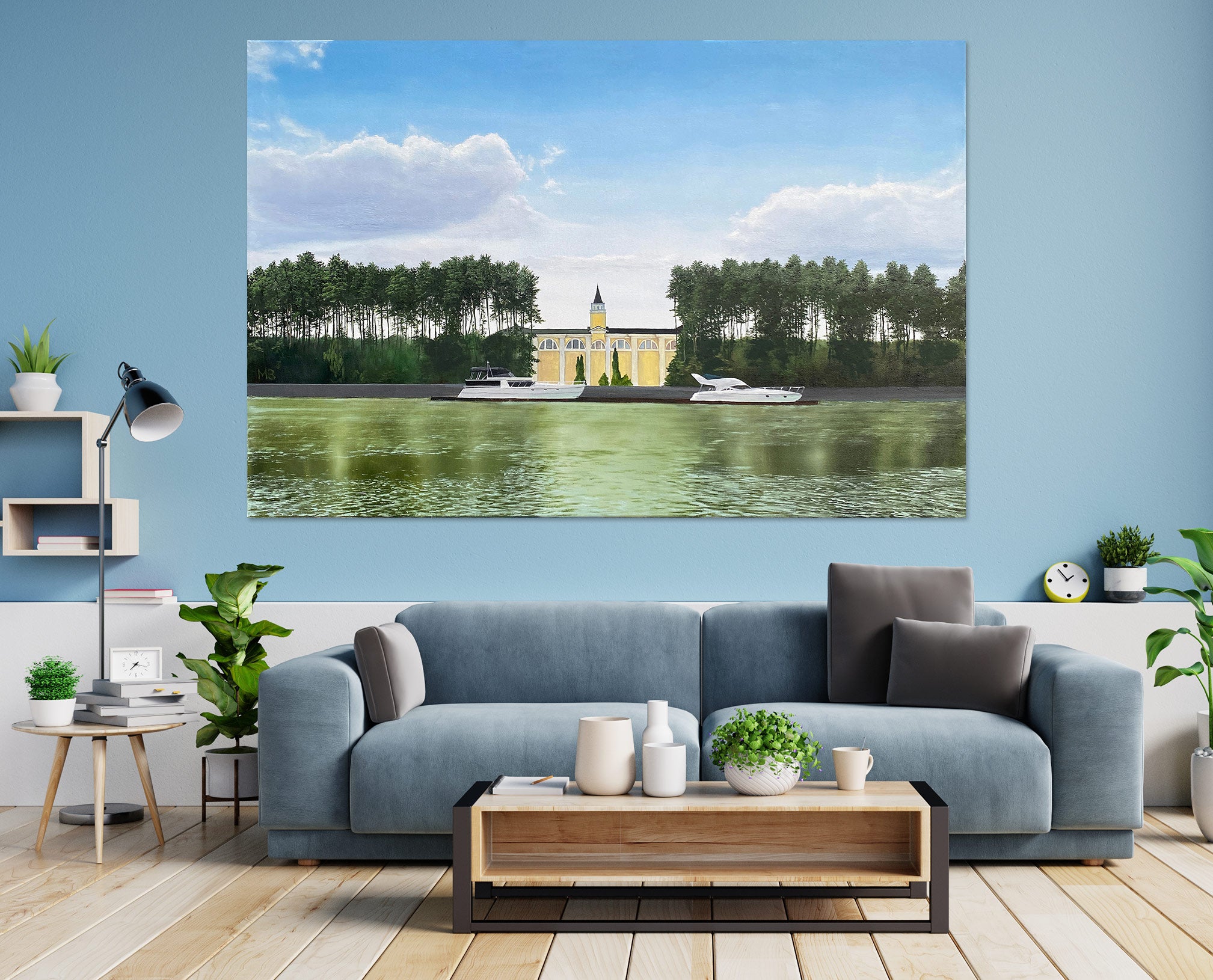 3D Lake Building Trees 10059 Marina Zotova Wall Sticker