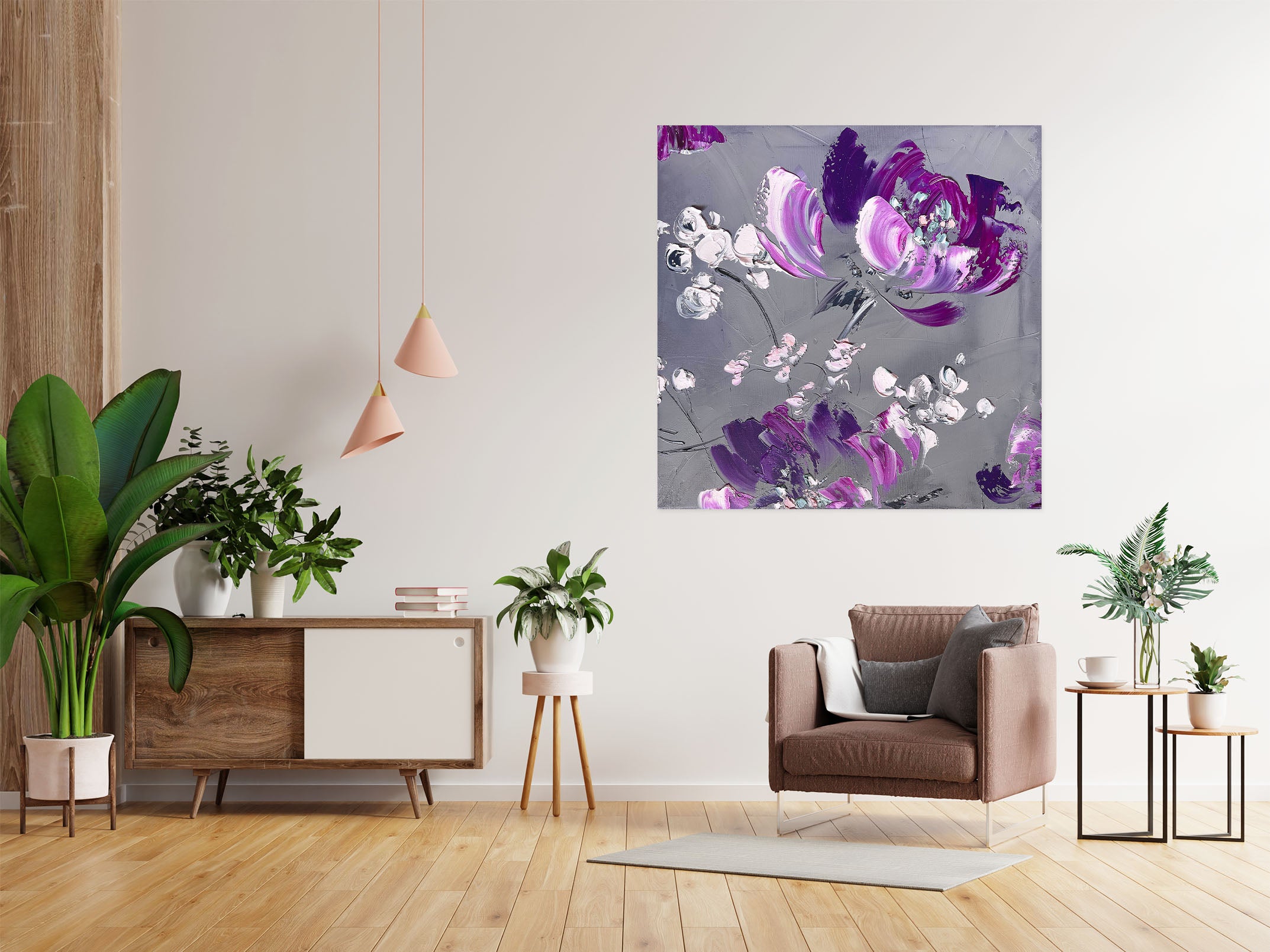 3D Purple Petals 805 Skromova Marina Wall Sticker