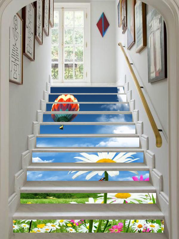 3D Flowers And Balloon 308 Stair Risers Wallpaper AJ Wallpaper