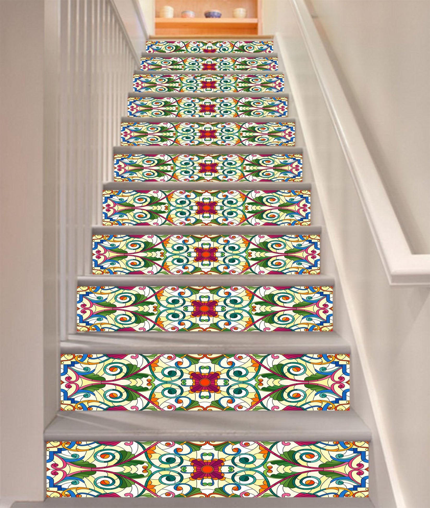 3D Retro Pattern 843 Stair Risers Wallpaper AJ Wallpaper