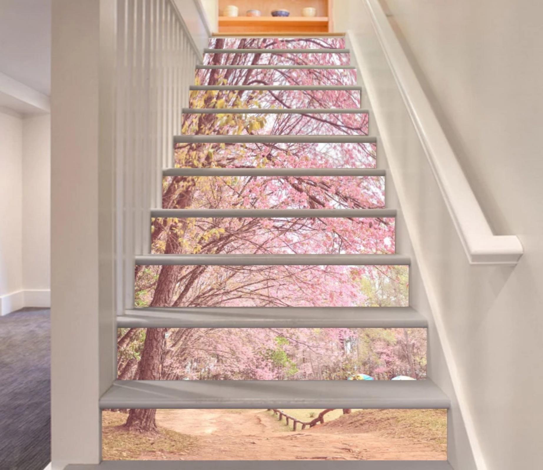 3D Cherry Blossoms 366 Stair Risers Wallpaper AJ Wallpaper