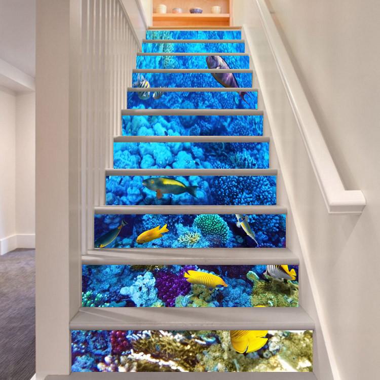 3D Bright Undersea World 36 Stair Risers Wallpaper AJ Wallpaper