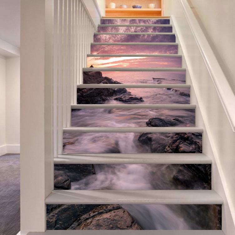 3D Seafront 4956 Stair Risers Wallpaper AJ Wallpaper