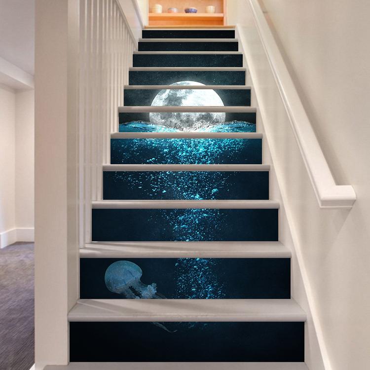 3D Jellyfish 6699 Stair Risers Wallpaper AJ Wallpaper