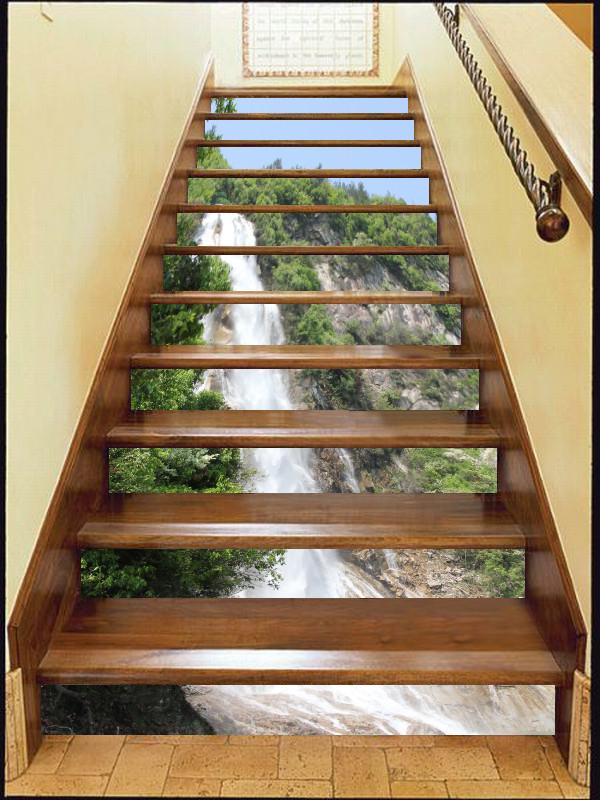 3D Running Stream 107 Stair Risers Wallpaper AJ Wallpaper