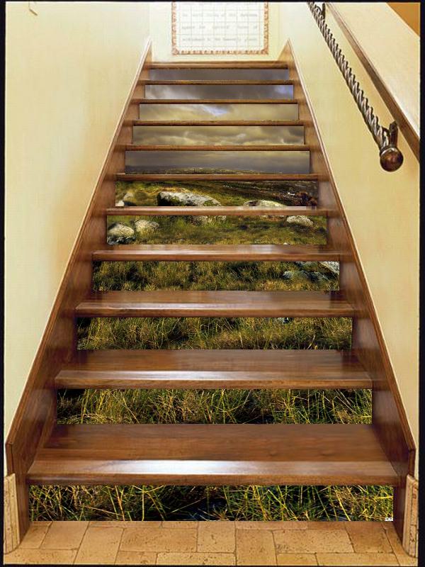 3D Grassland 6583 Stair Risers Wallpaper AJ Wallpaper