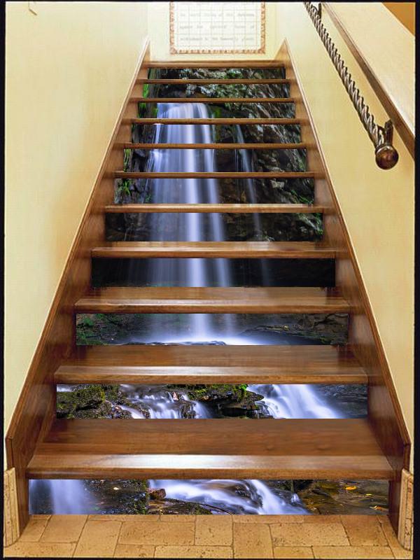 3D Pretty Waterfall 499 Stair Risers Wallpaper AJ Wallpaper