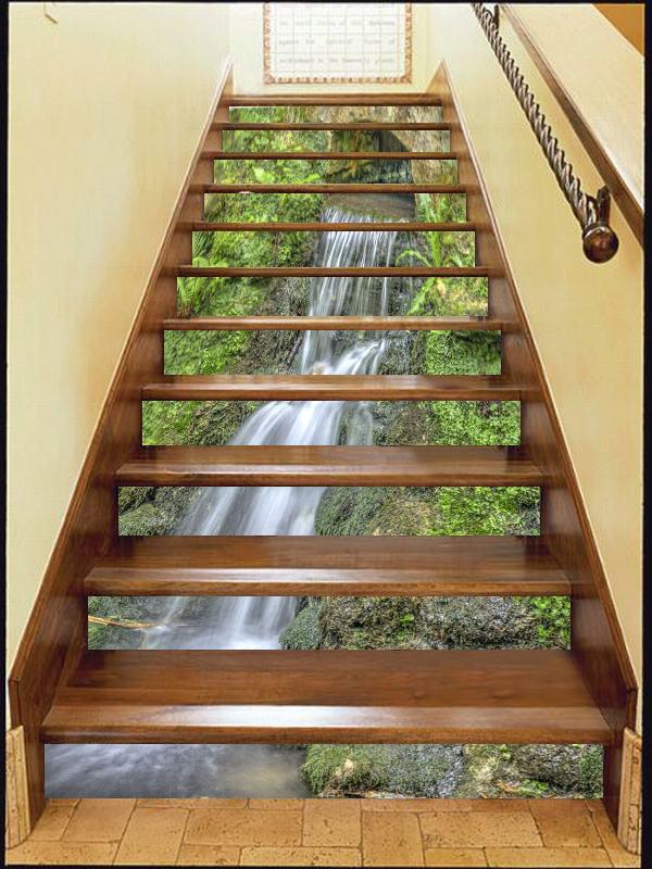 3D Waterfall 3647 Stair Risers Wallpaper AJ Wallpaper