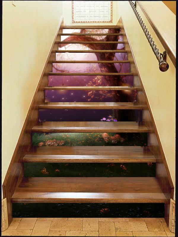 3D Glowworm 631 Stair Risers Wallpaper AJ Wallpaper