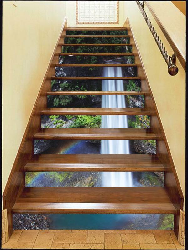 3D Waterfall 5147 Stair Risers Wallpaper AJ Wallpaper
