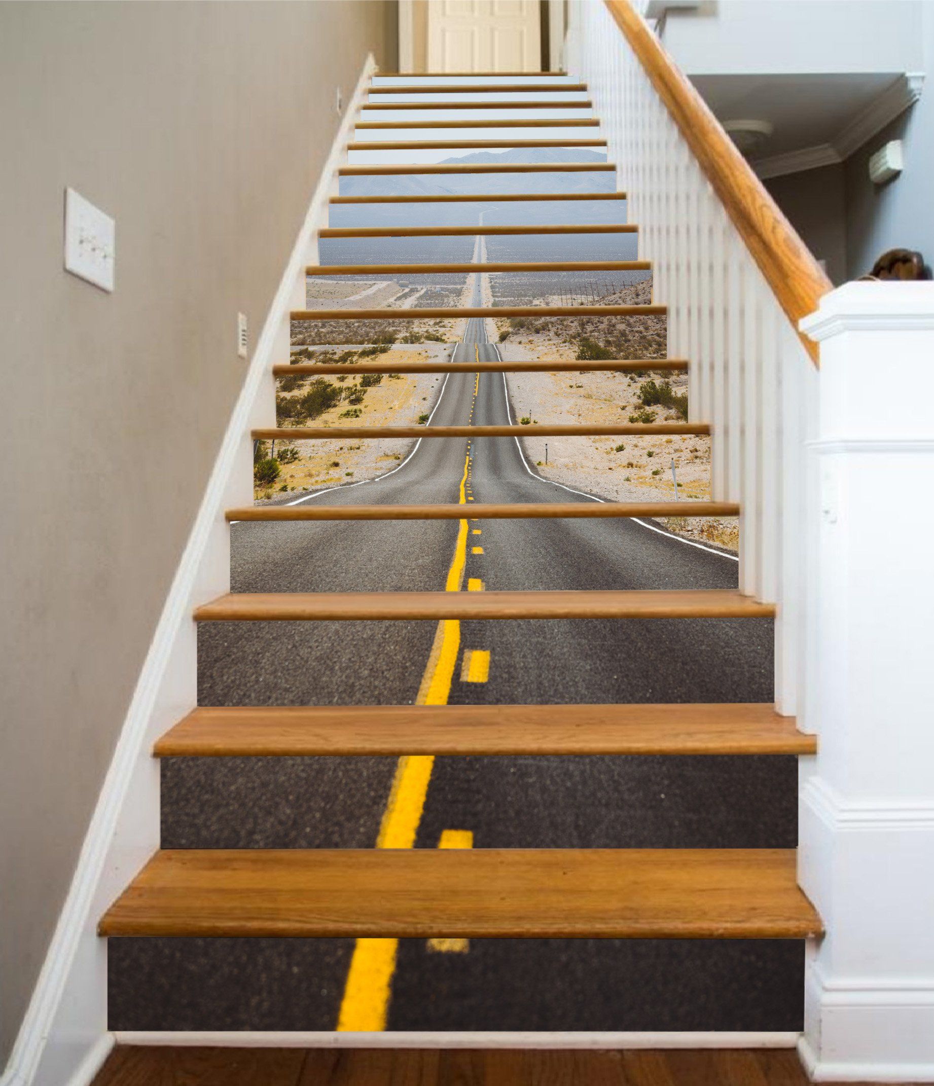 3D The MOST Beautiful Highway 50 Stair Risers Wallpaper AJ Wallpaper