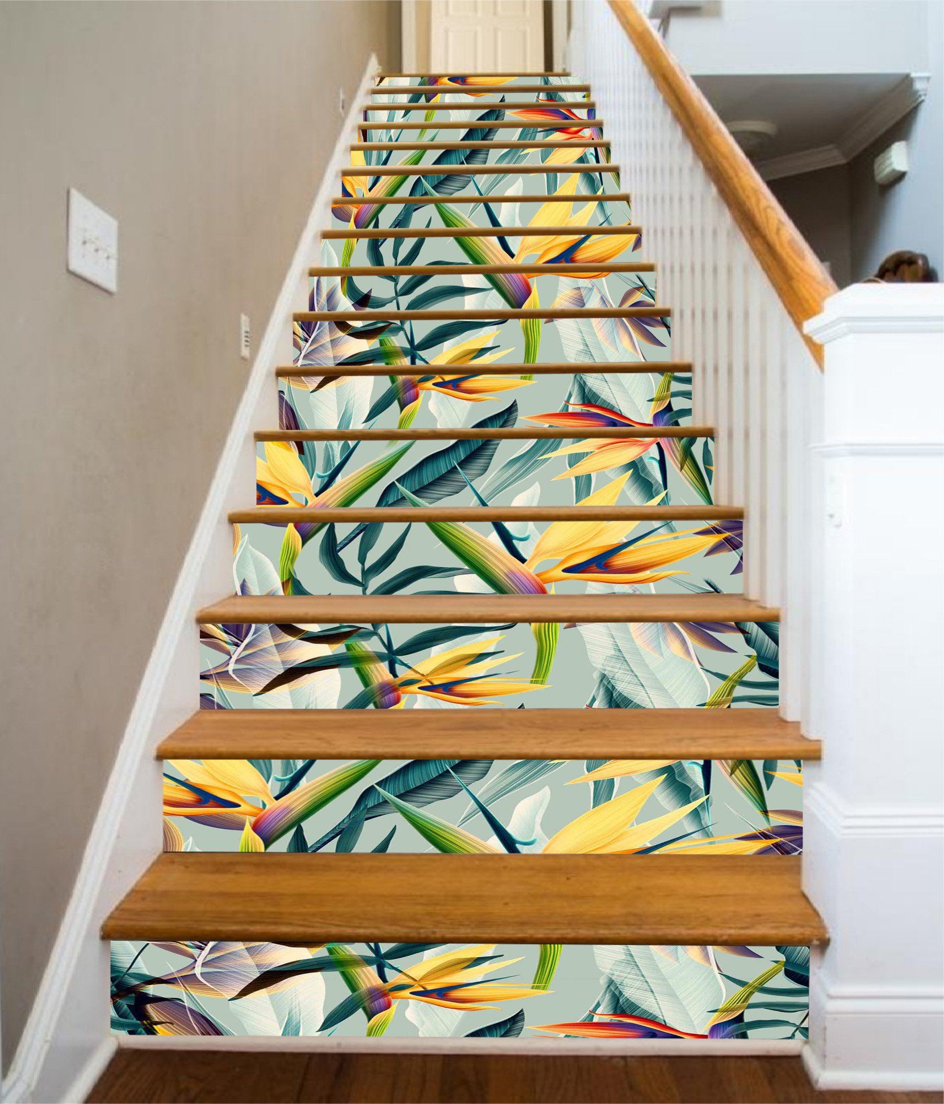 3D Pretty Strelitzia Reginae 1016 Stair Risers Wallpaper AJ Wallpaper