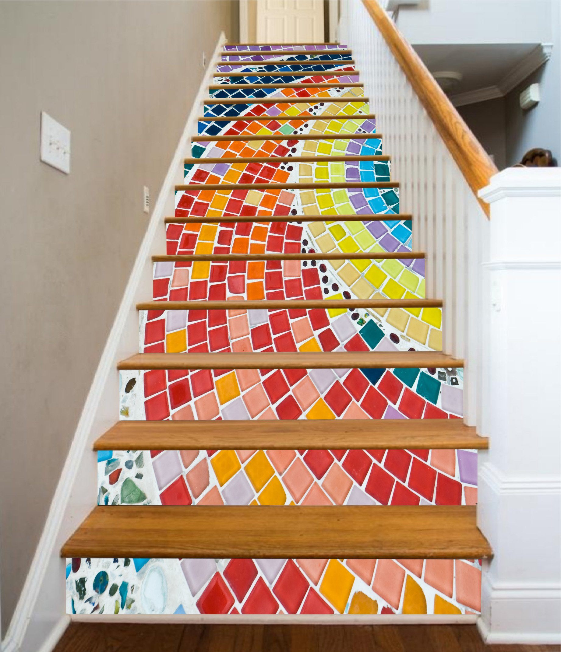 3D Rainbow 391 Stair Risers Wallpaper AJ Wallpaper