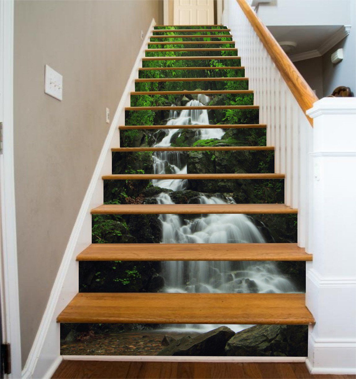 3D Forest Dancing River 94 Stair Risers Wallpaper AJ Wallpaper