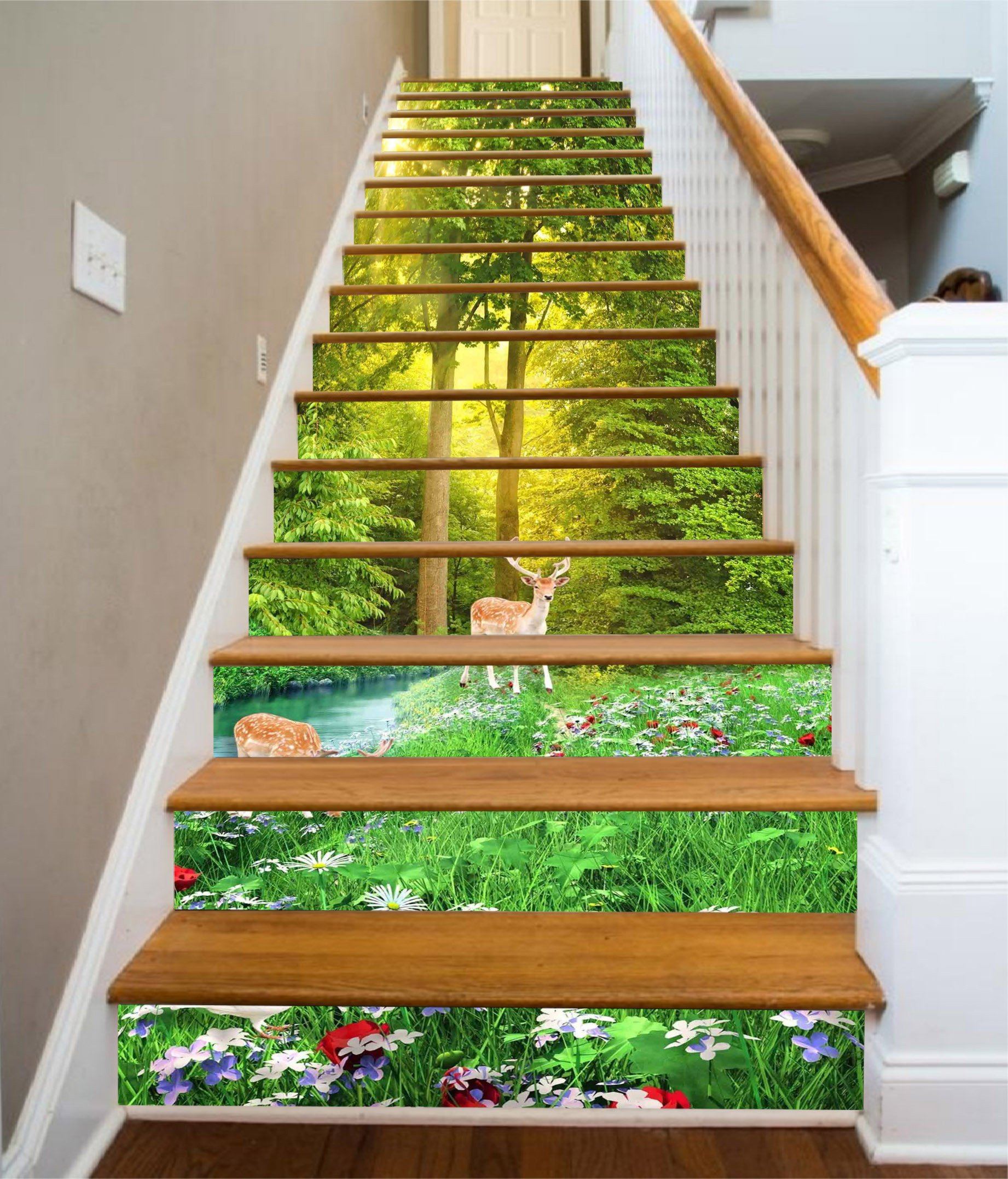 3D Trees Flowers Animals 1412 Stair Risers Wallpaper AJ Wallpaper