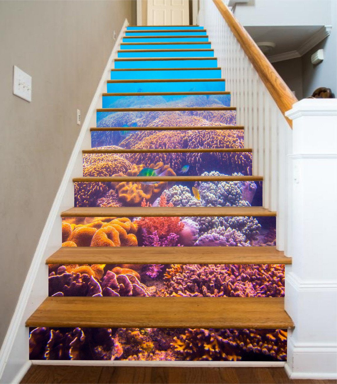 3D Seabed Color Corals 505 Stair Risers Wallpaper AJ Wallpaper