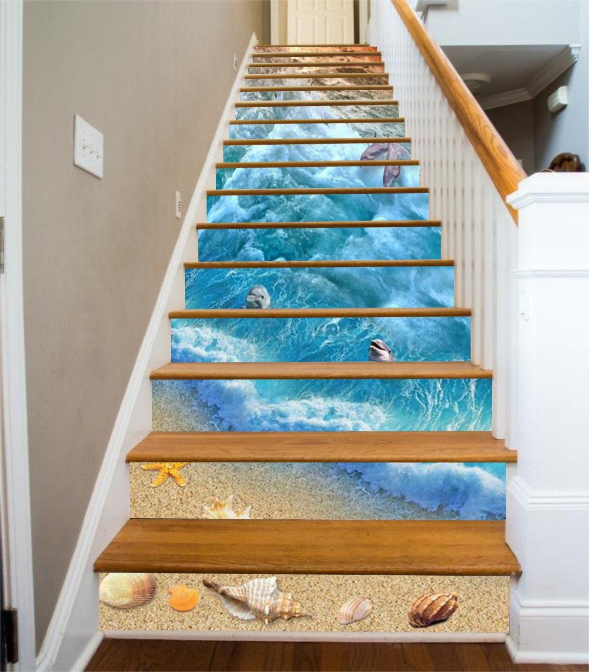 3D Beach Elements 74 Stair Risers Wallpaper AJ Wallpaper