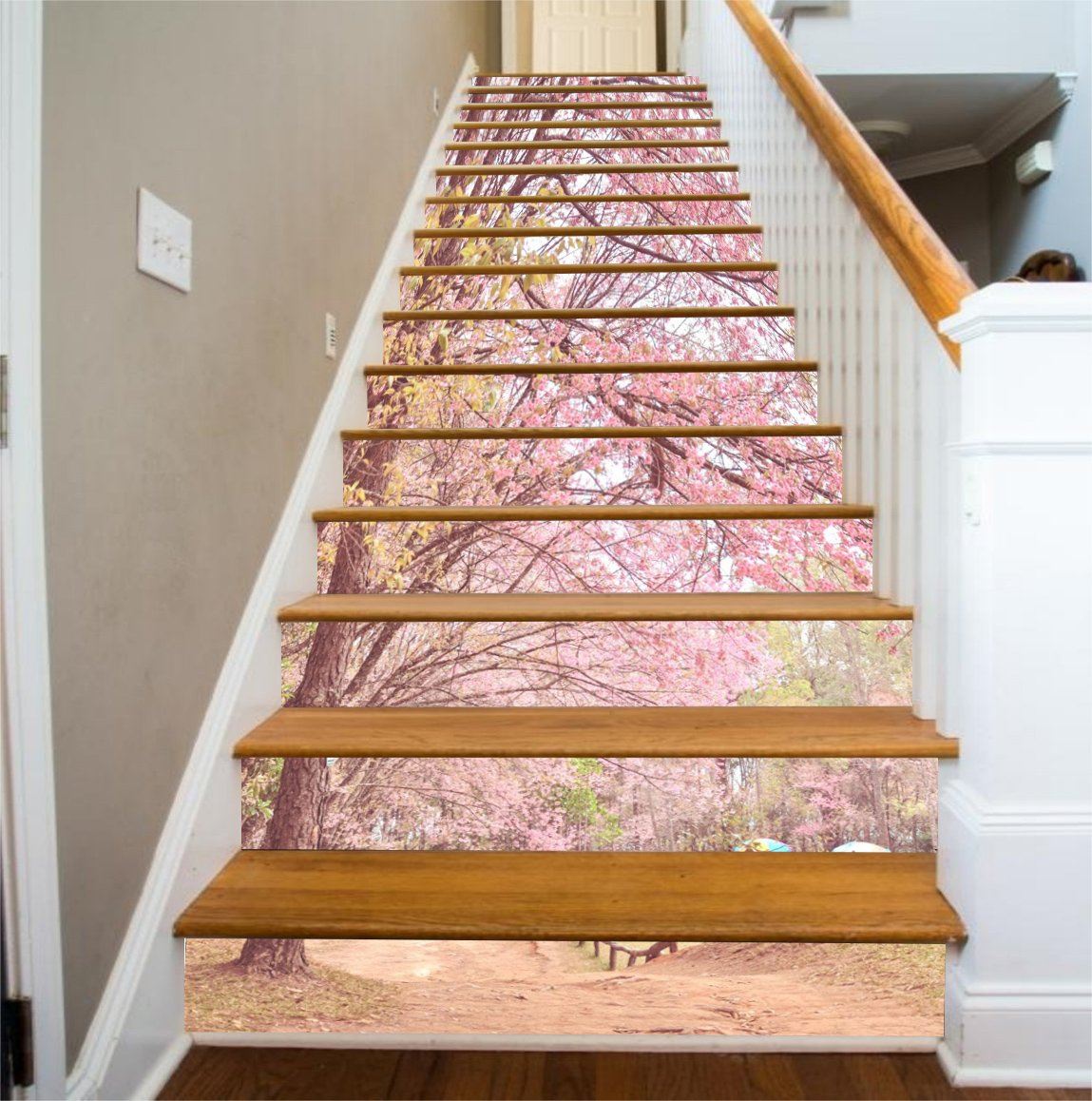 3D Cherry Blossoms 366 Stair Risers Wallpaper AJ Wallpaper